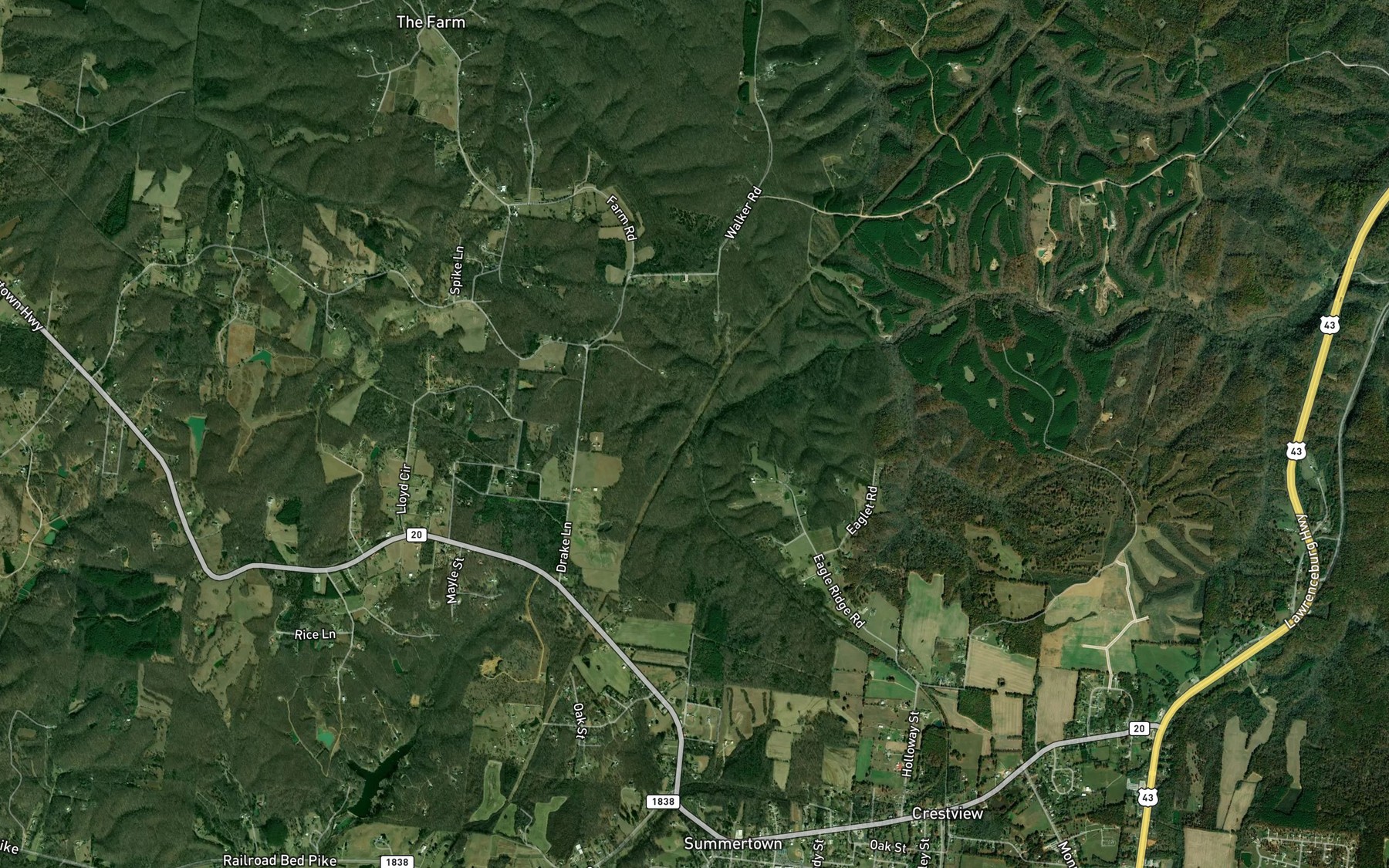 Satellite map of the Kidd Spring