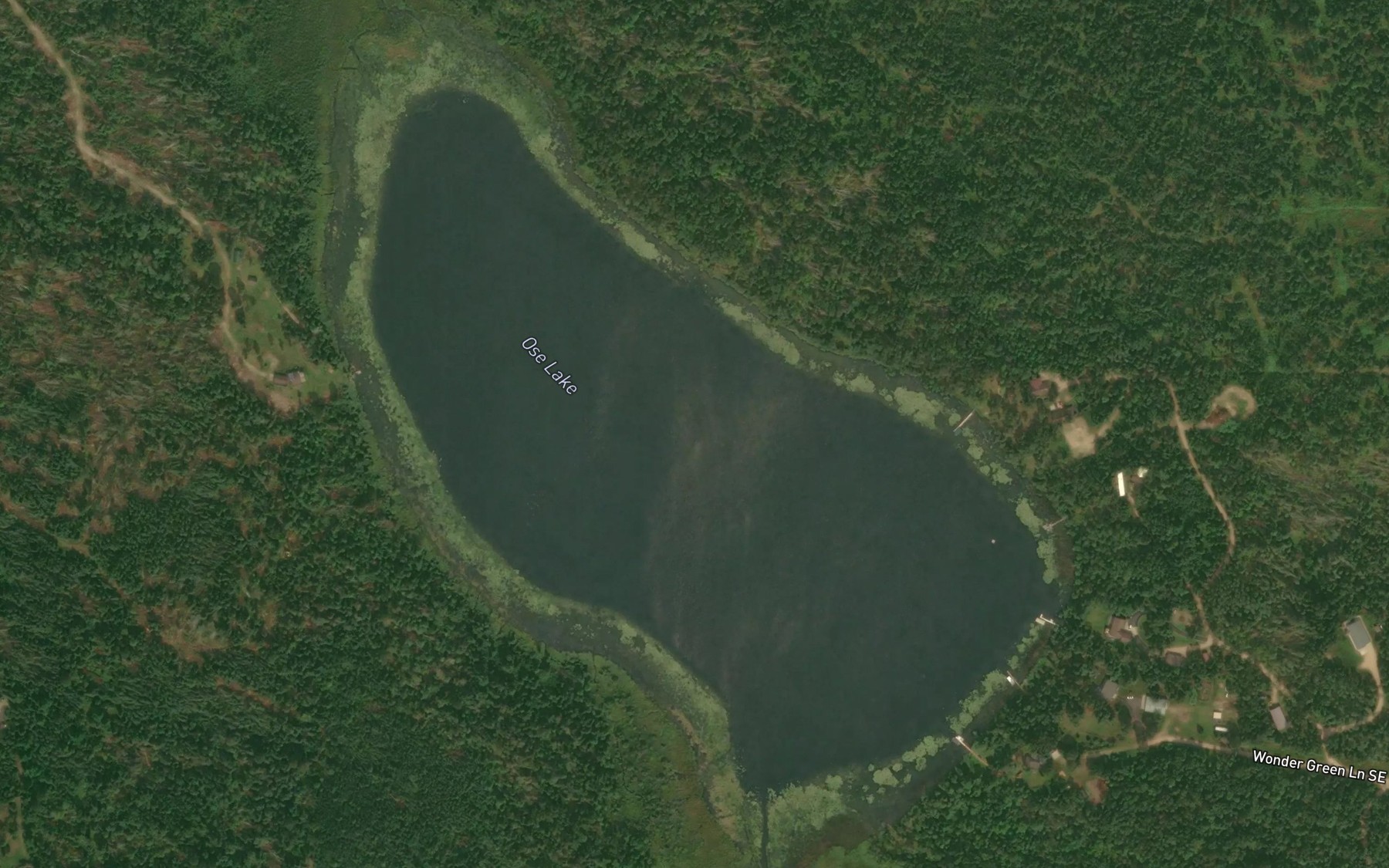Satellite map of the Ose Lake