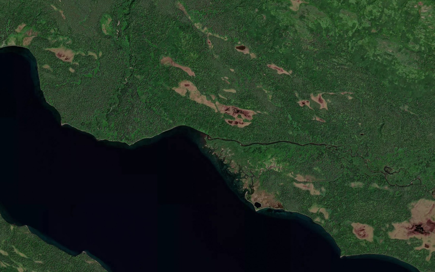 Satellite map of the Grant River