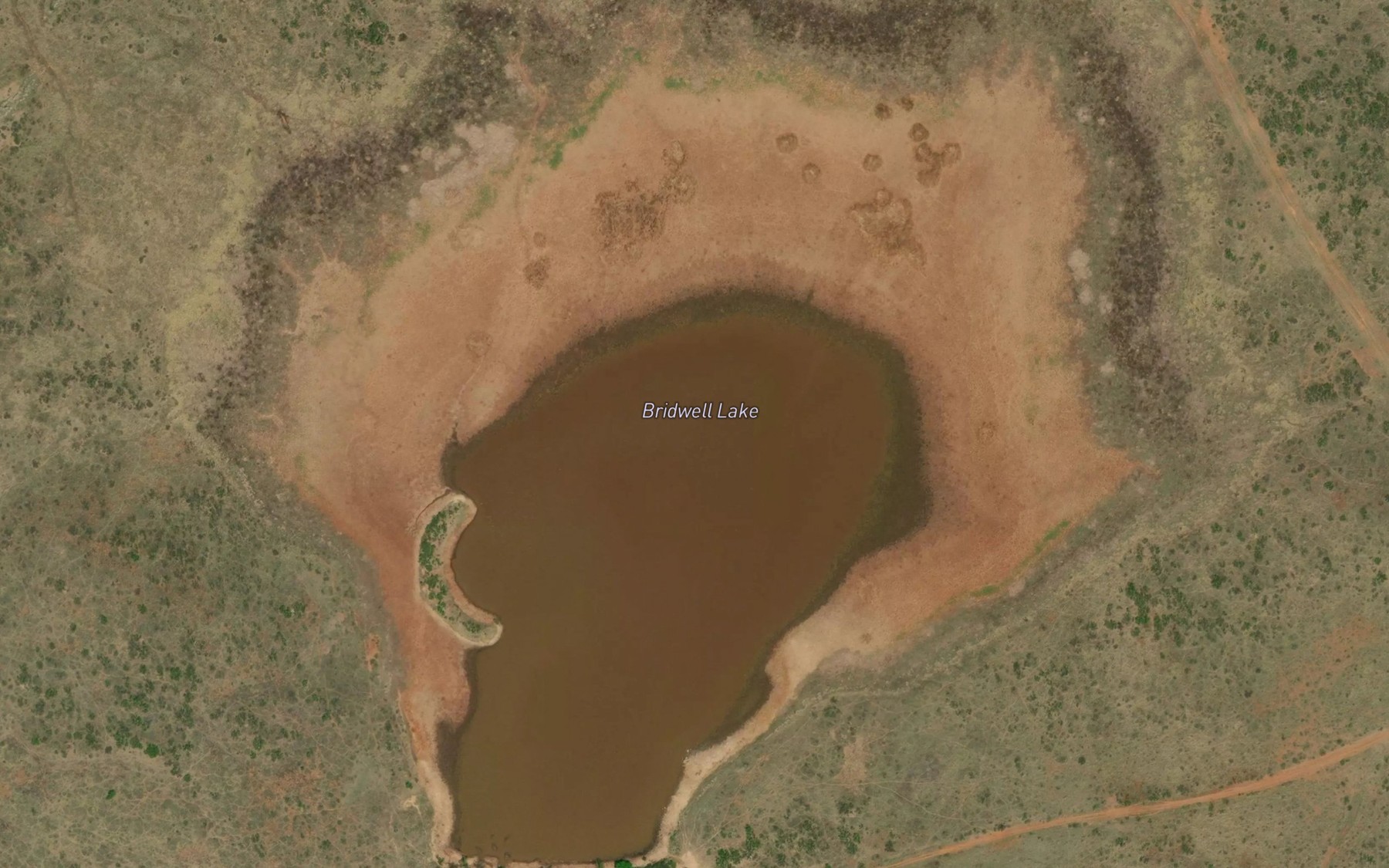 Satellite map of the Bridwell Lake