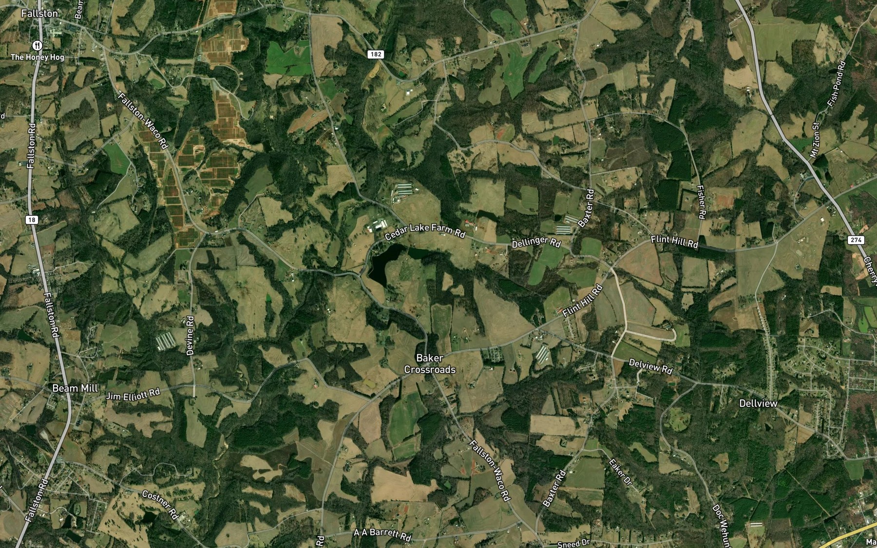 Satellite map of the Cedar Lake
