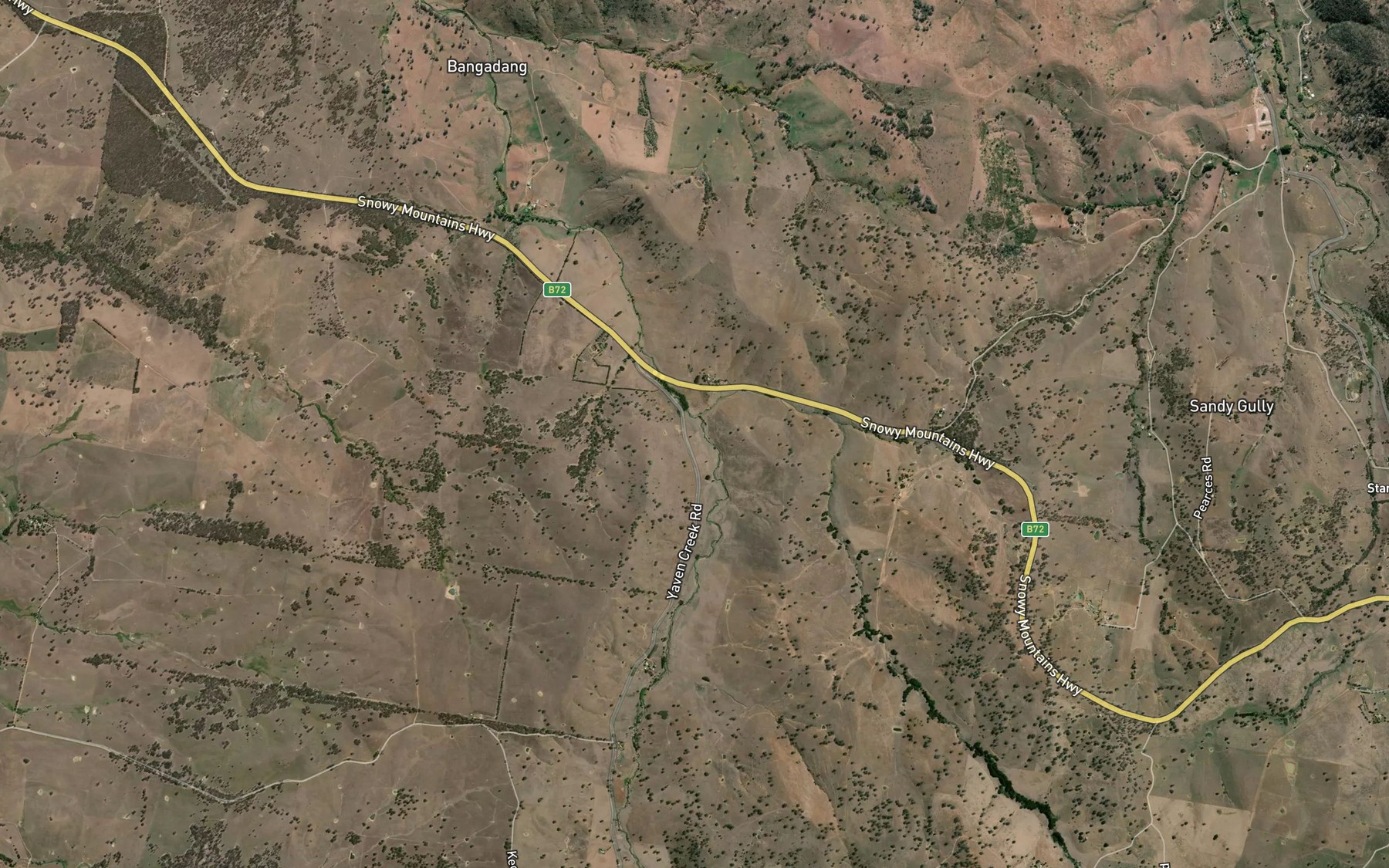 Satellite map of the Black Spring Creek