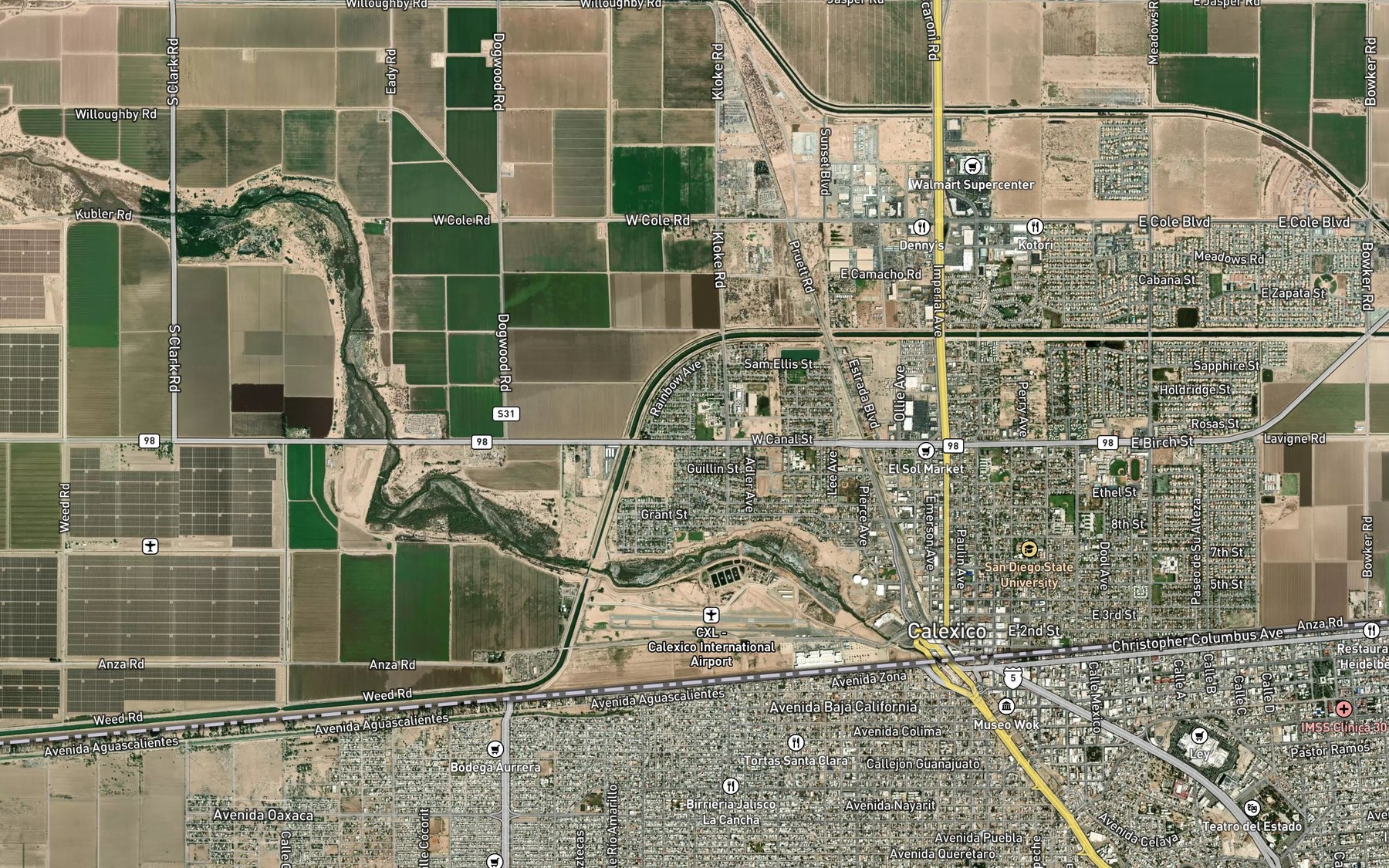Satellite map of the Birch Canal