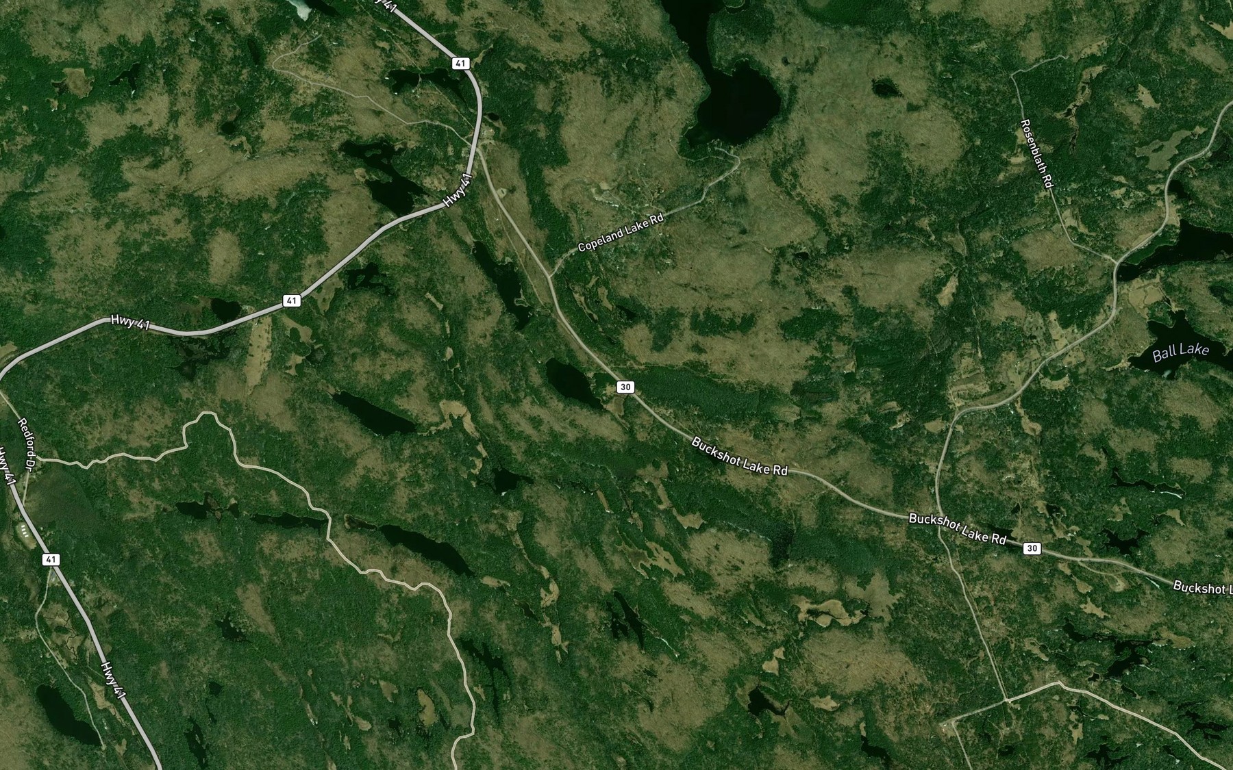Satellite map of the Connors Lake
