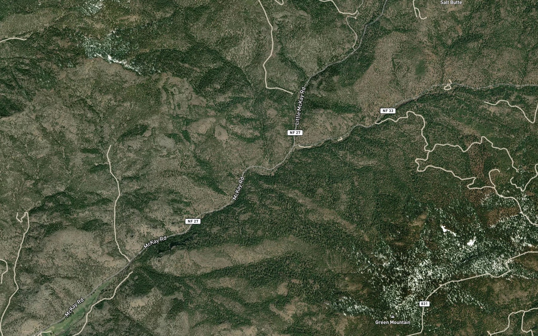Satellite map of the Deer Creek