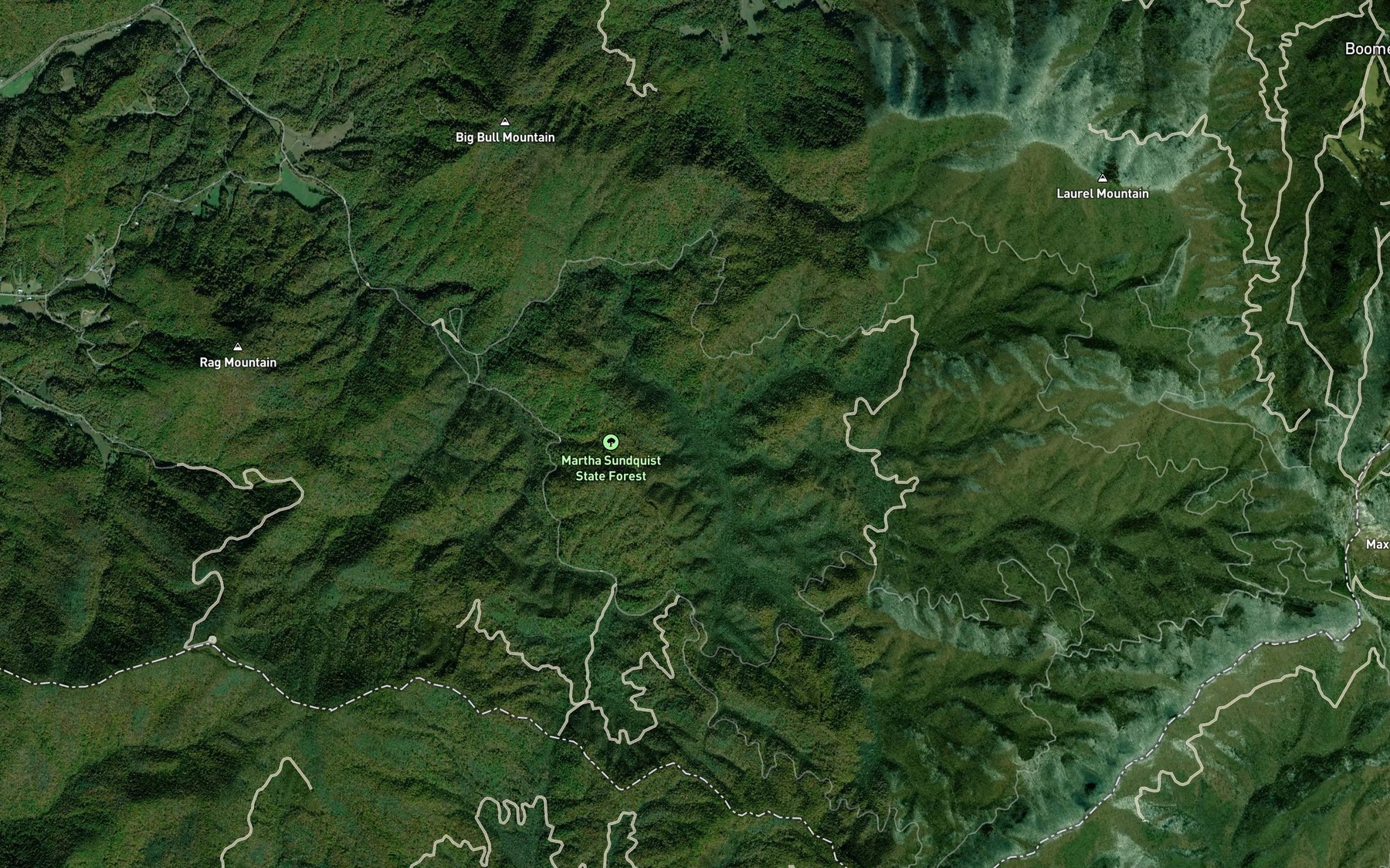 Satellite map of the Laurel Creek
