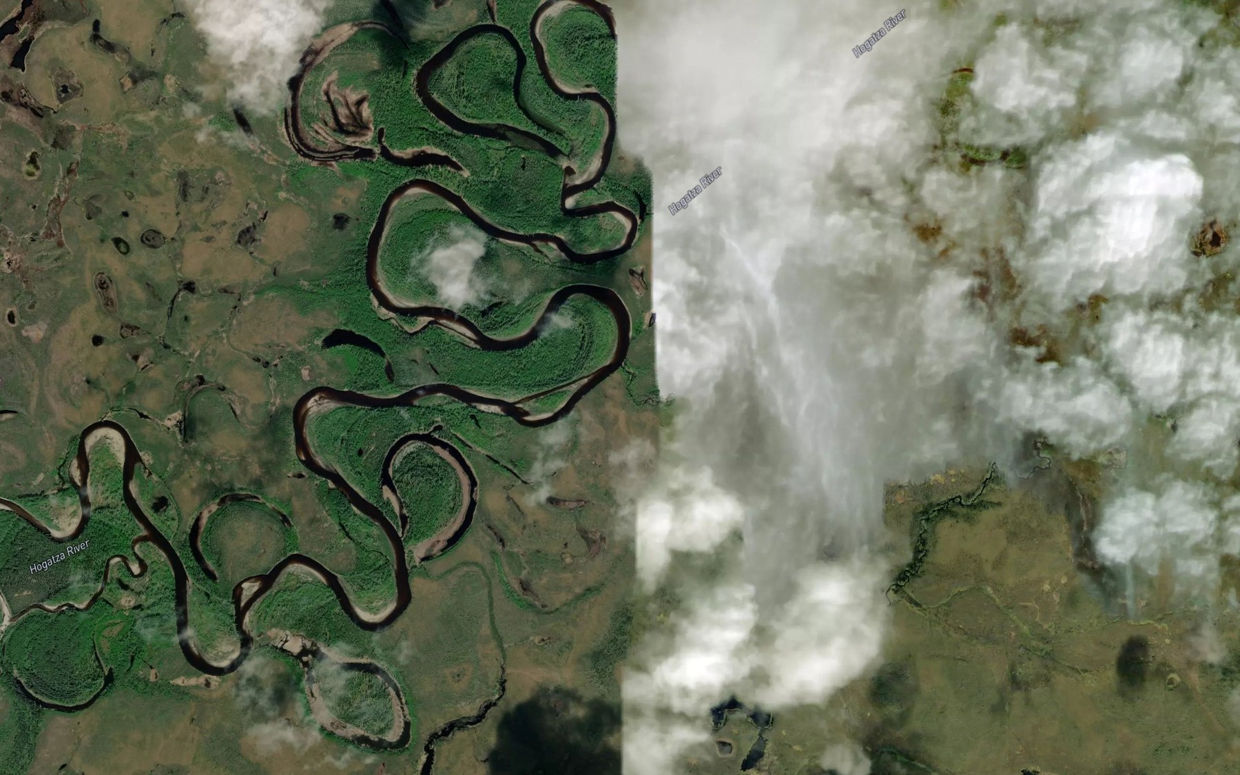 Satellite map of the Taltlinkho Creek