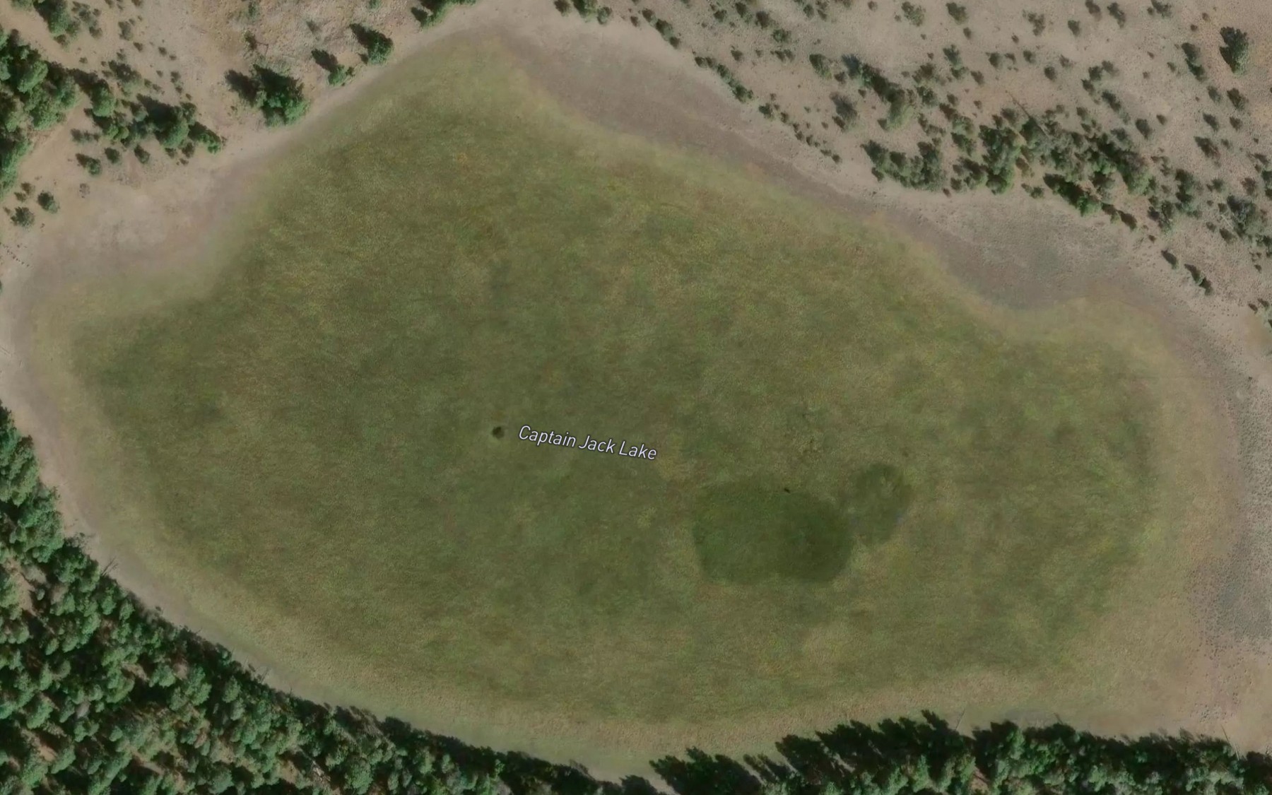 Satellite map of the Captain Jack Lake
