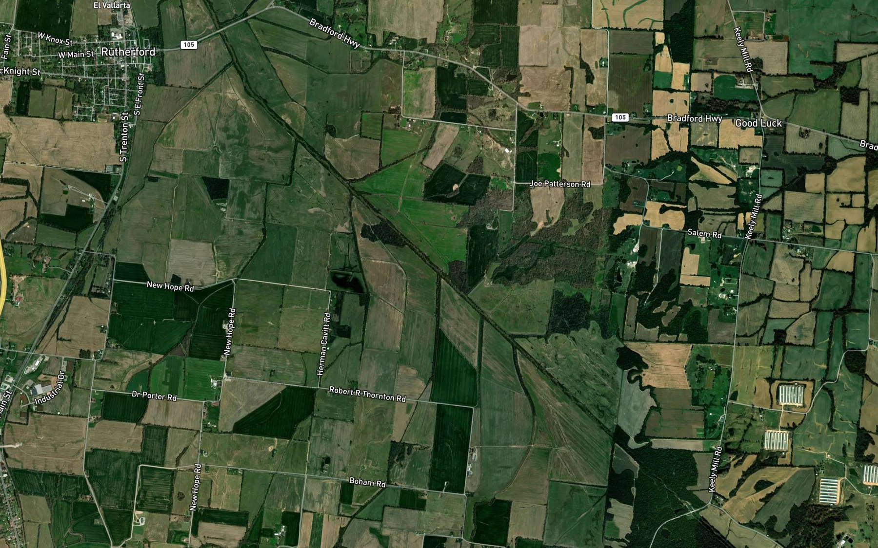 Satellite map of the Owen Branch