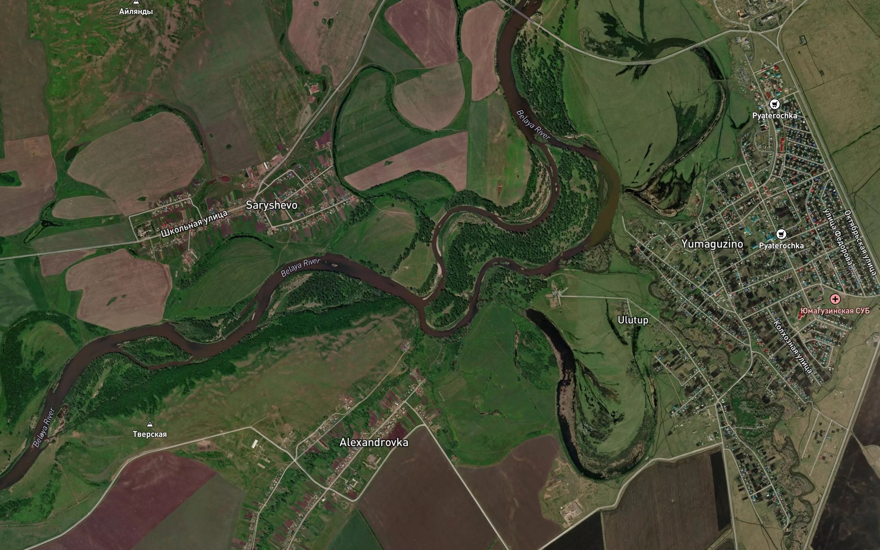 Satellite map of the Uzya