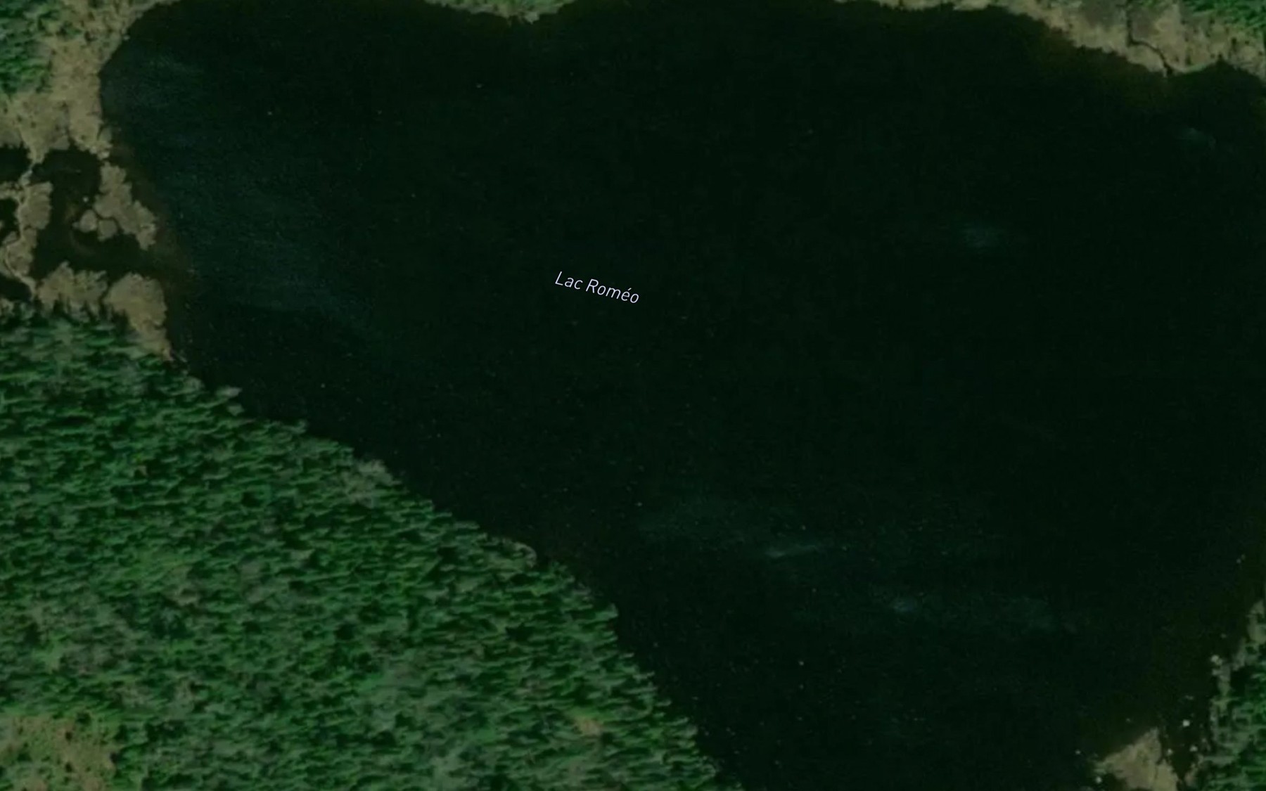 Satellite map of the Lac Romeo