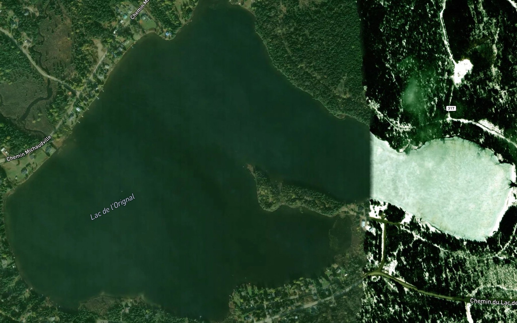 Satellite map of the Lac de l'Orignal