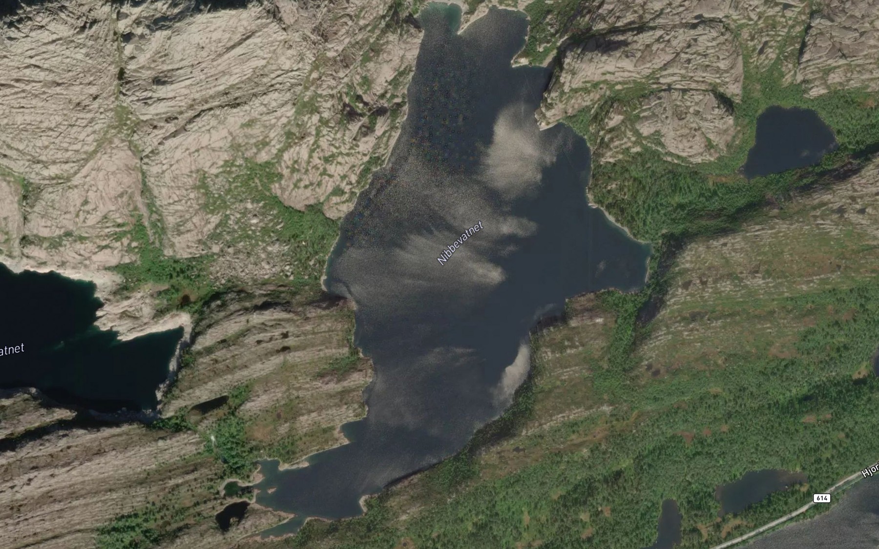 Satellite map of the Nibbevatnet