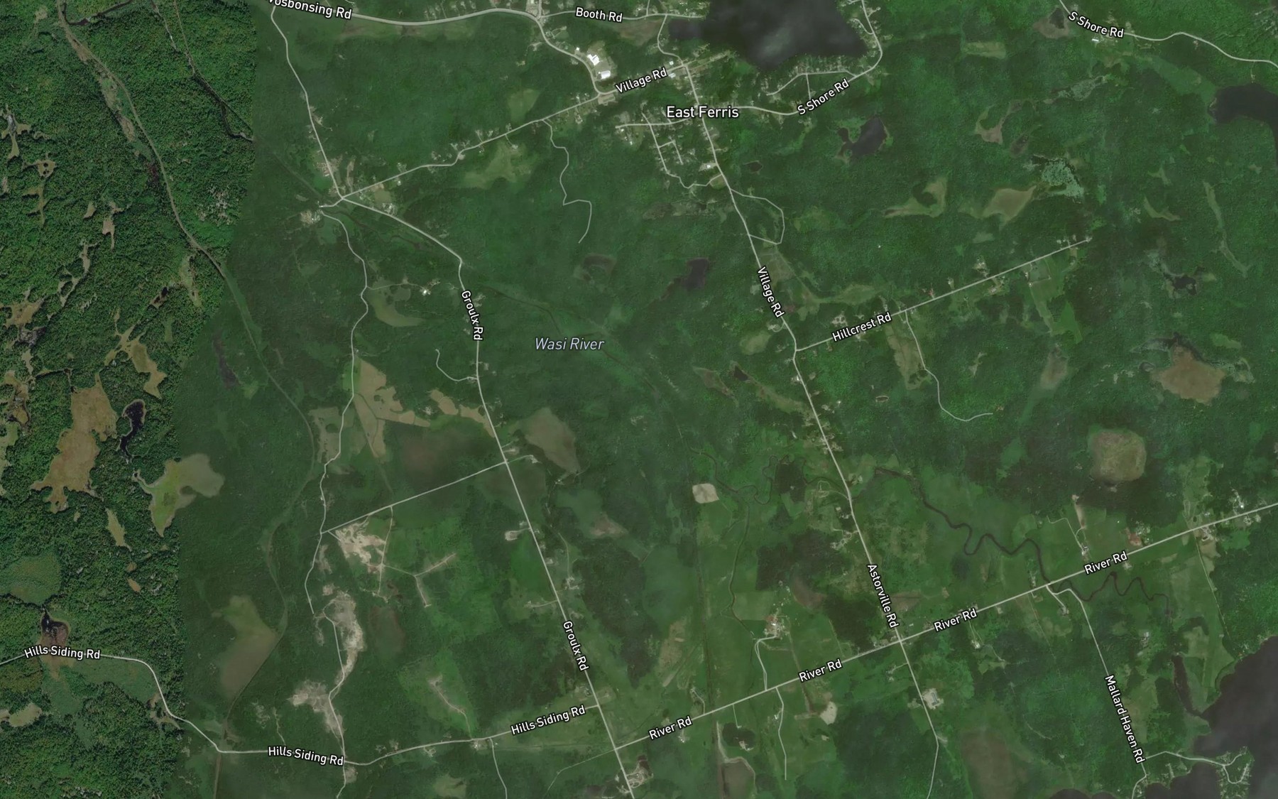 Satellite map of the Graham Creek