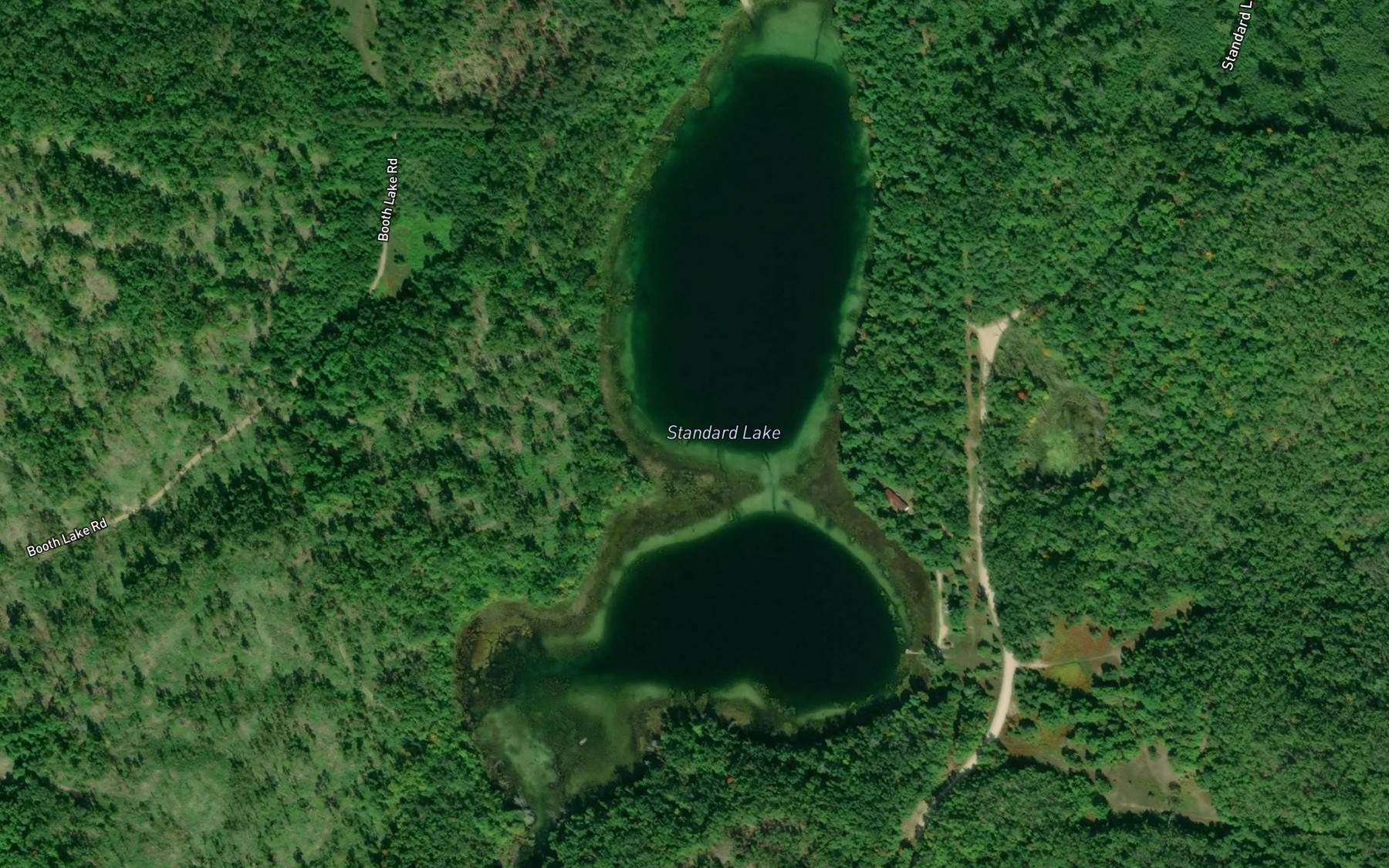 Satellite map of the Standard Lake