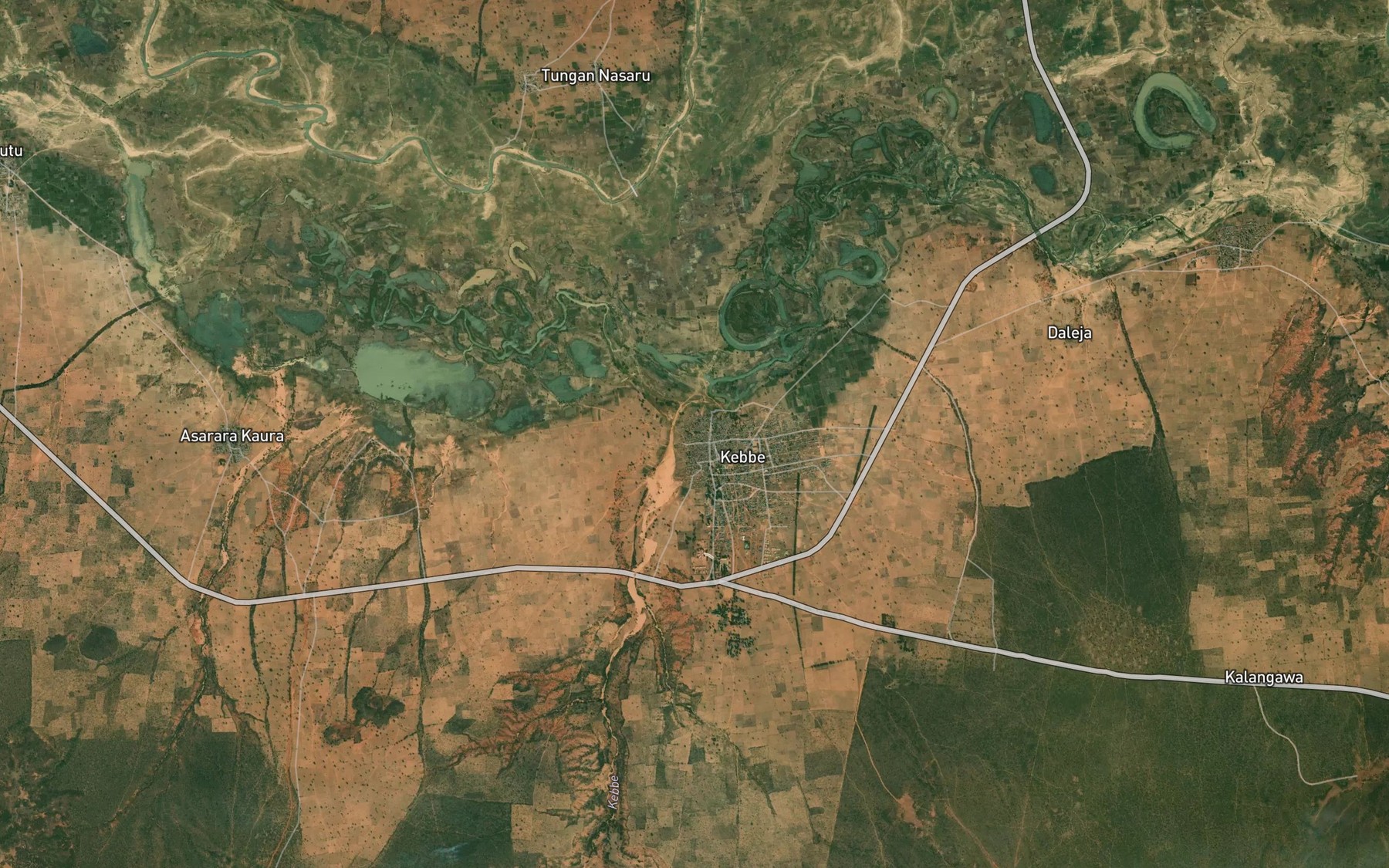 Satellite map of the River Kebbe