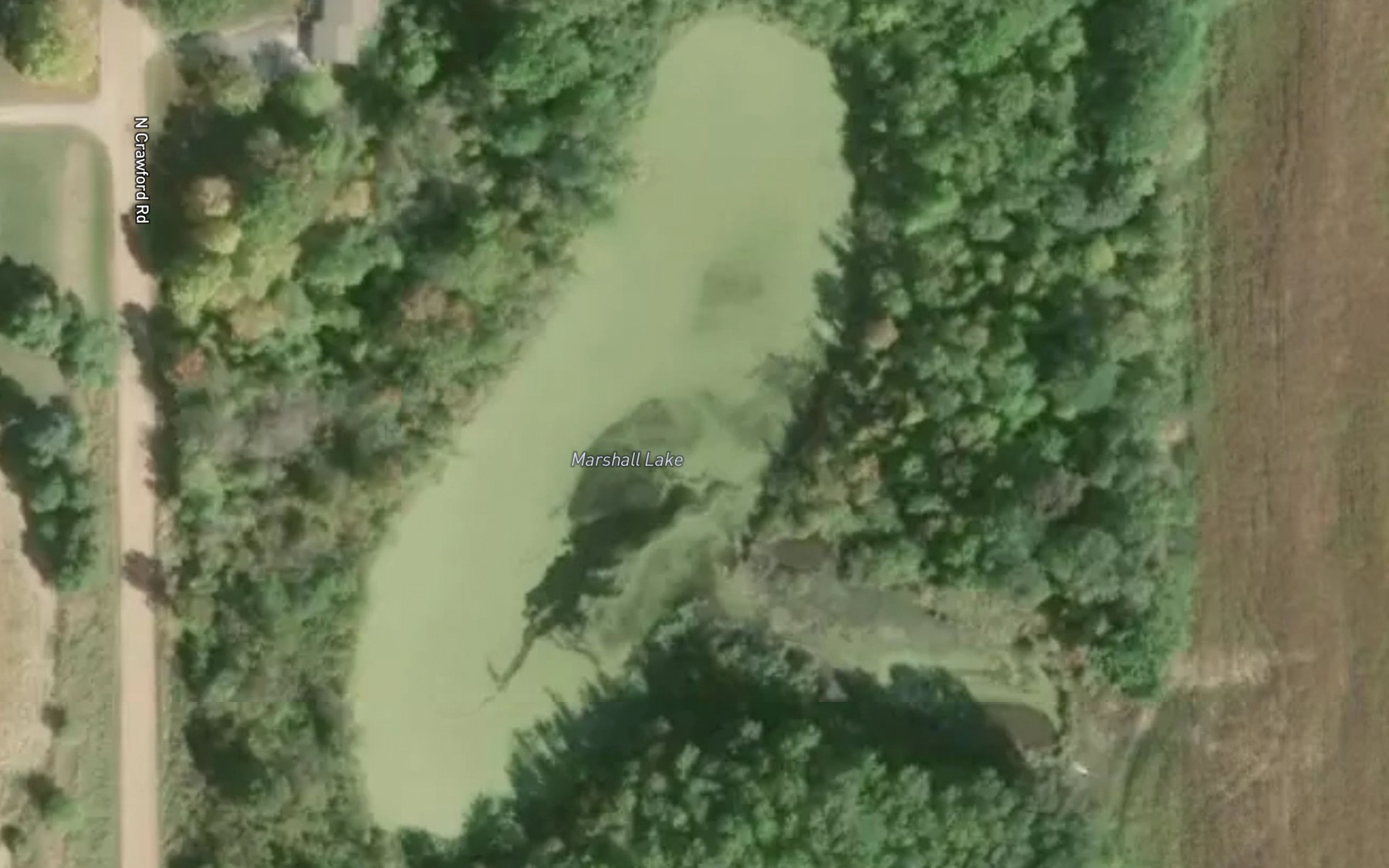 Satellite map of the Marshall Lake