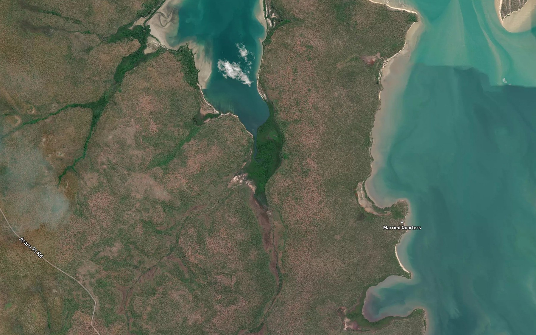 Satellite map of the King River