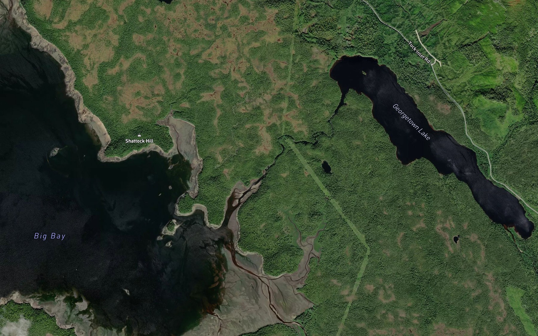Satellite map of the Georgetown Creek