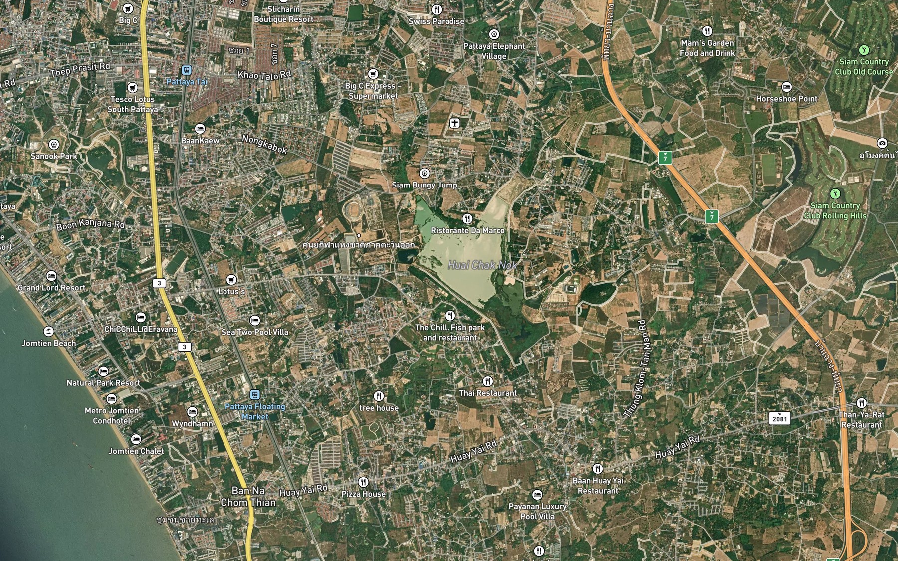 Satellite map of the Huai Si Pak Chan