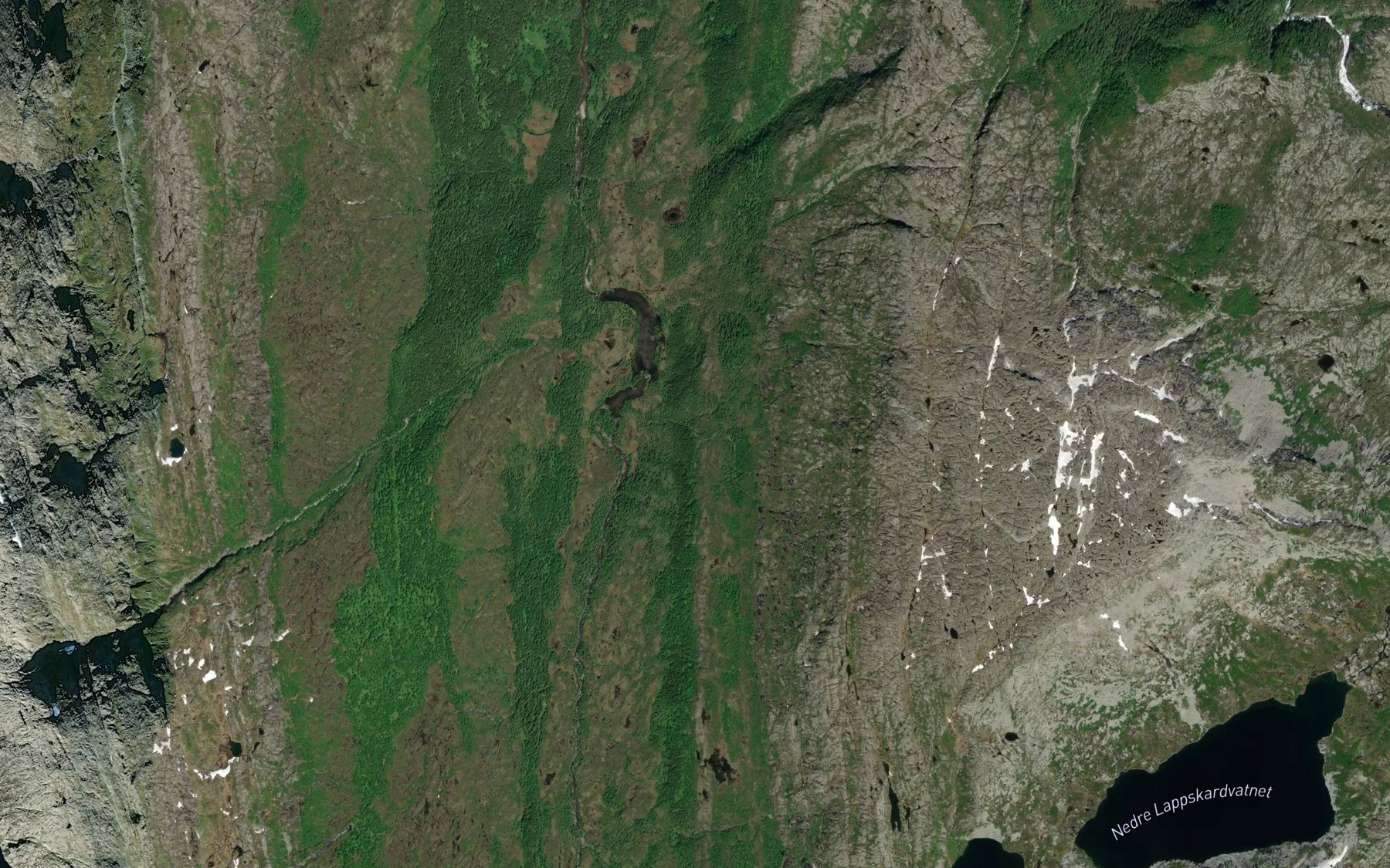 Satellite map of the Rogndalbekken