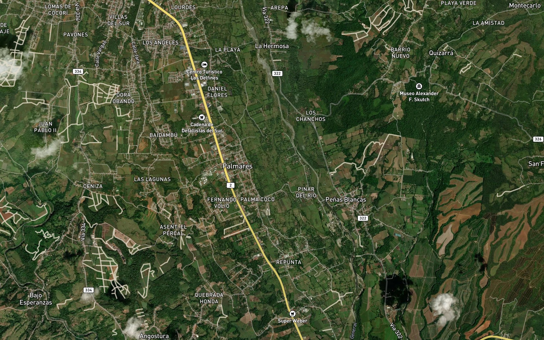Satellite map of the Quebrada Cano