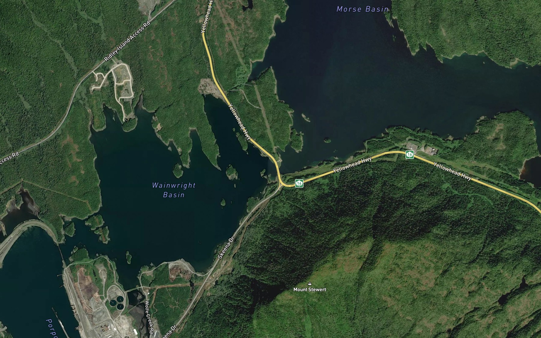 Satellite map of the Galloway Rapids