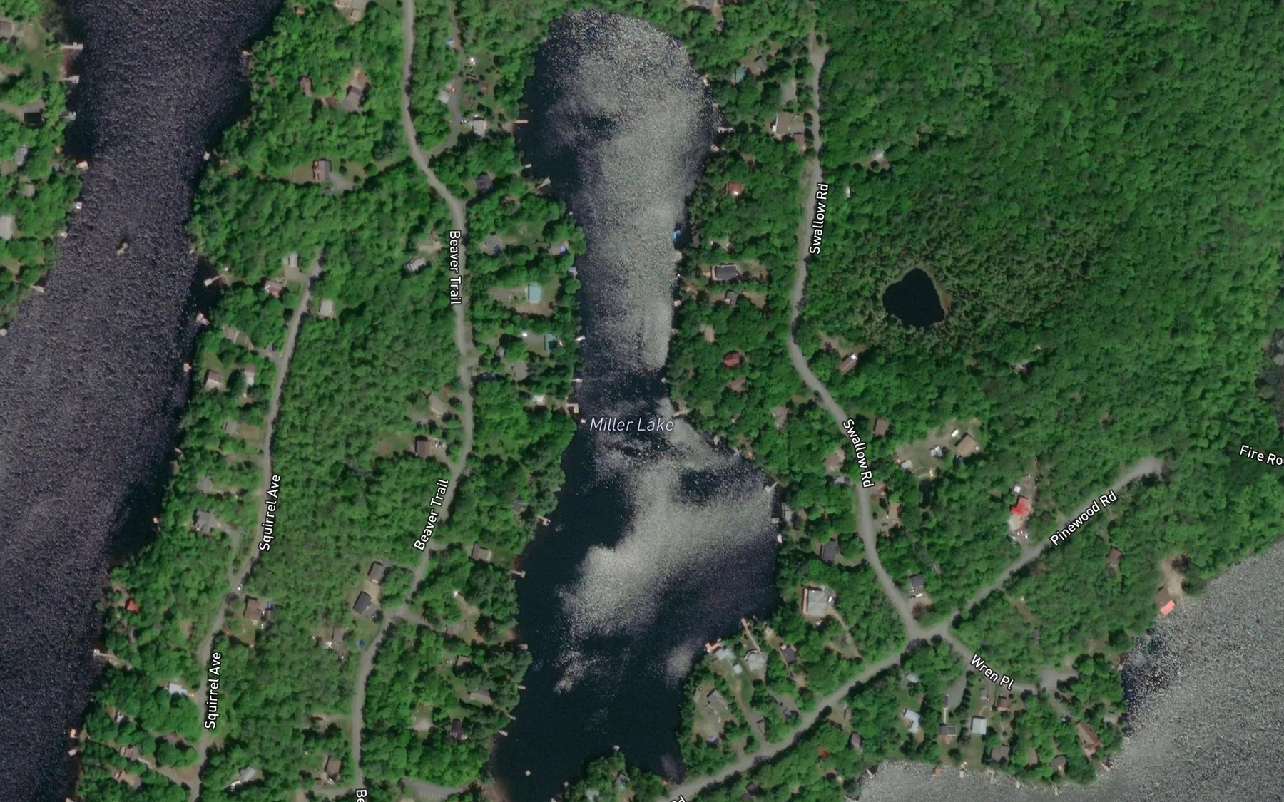 Satellite map of the Miller Lake