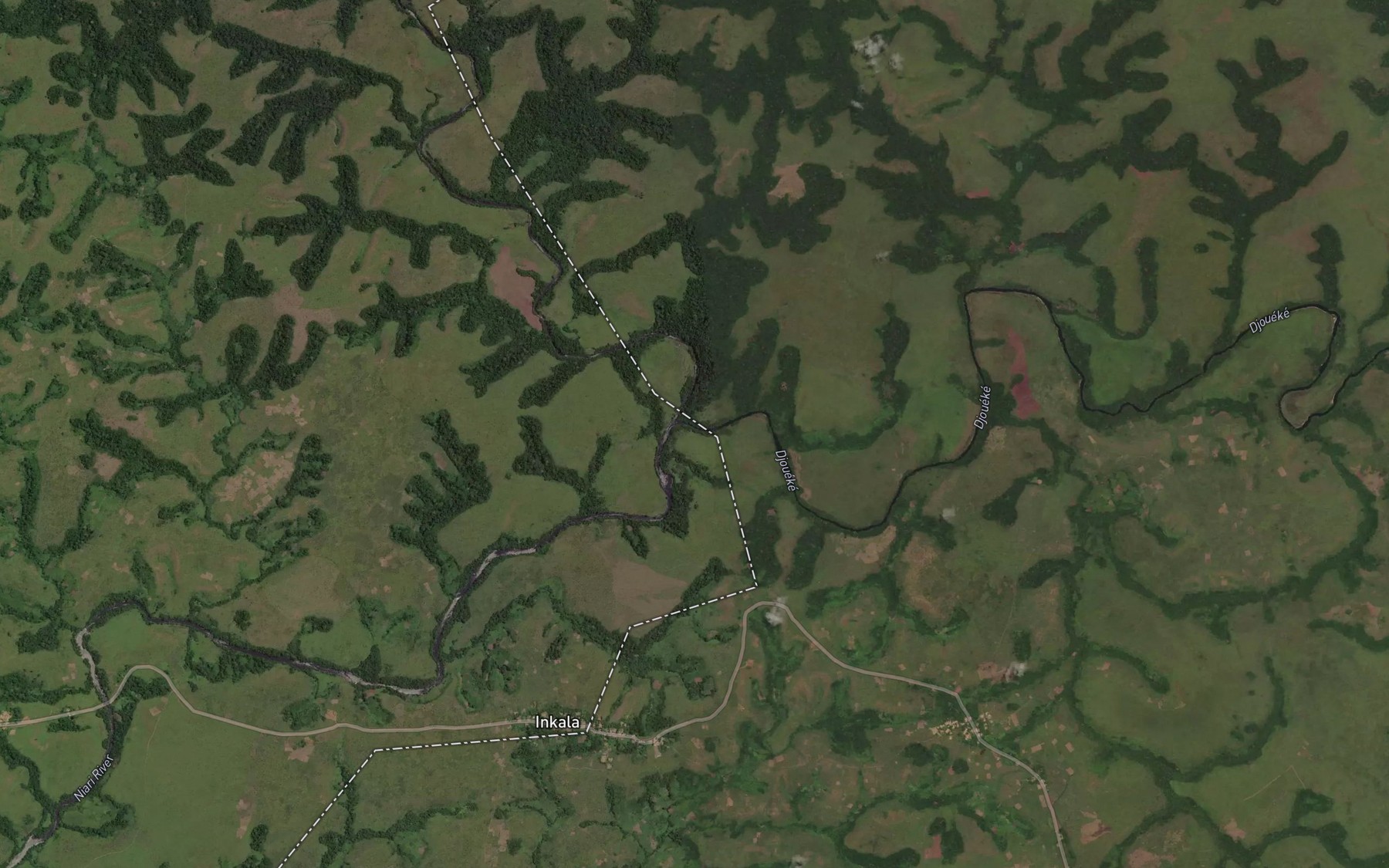 Satellite map of the Djoueke