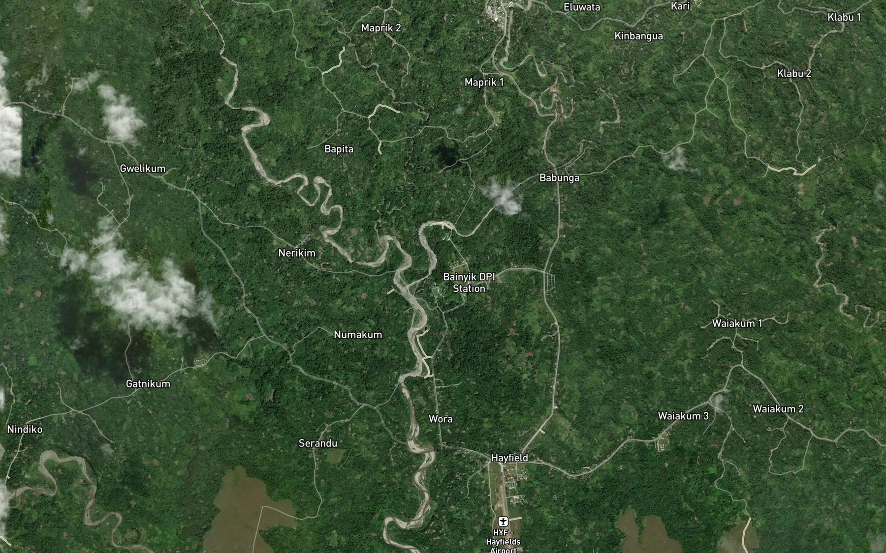 Satellite map of the Amogu River