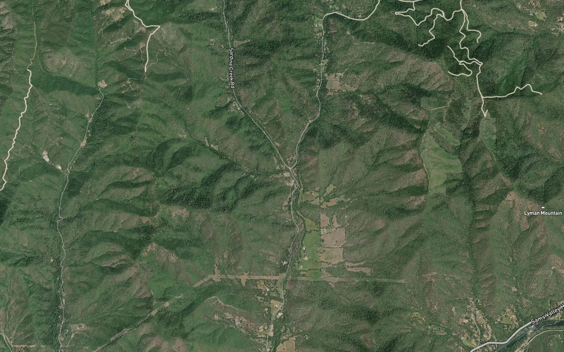Satellite map of the Right Fork Sardine Creek