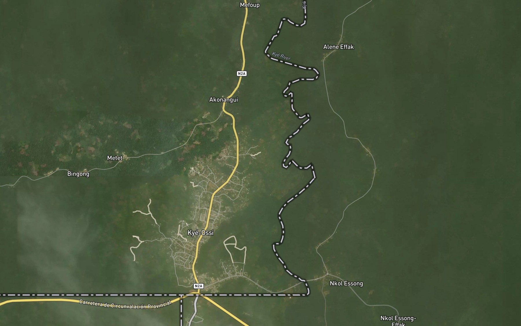 Satellite map of the Ezezana