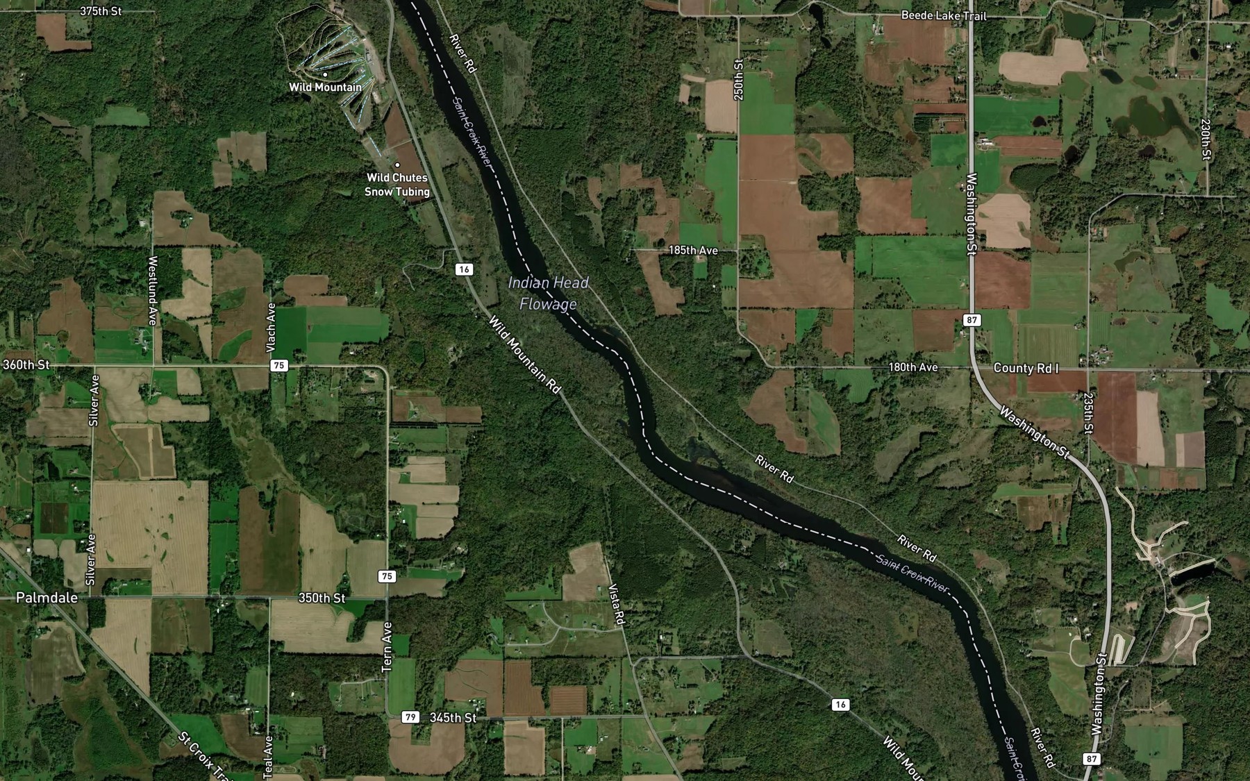 Satellite map of the Dry Creek