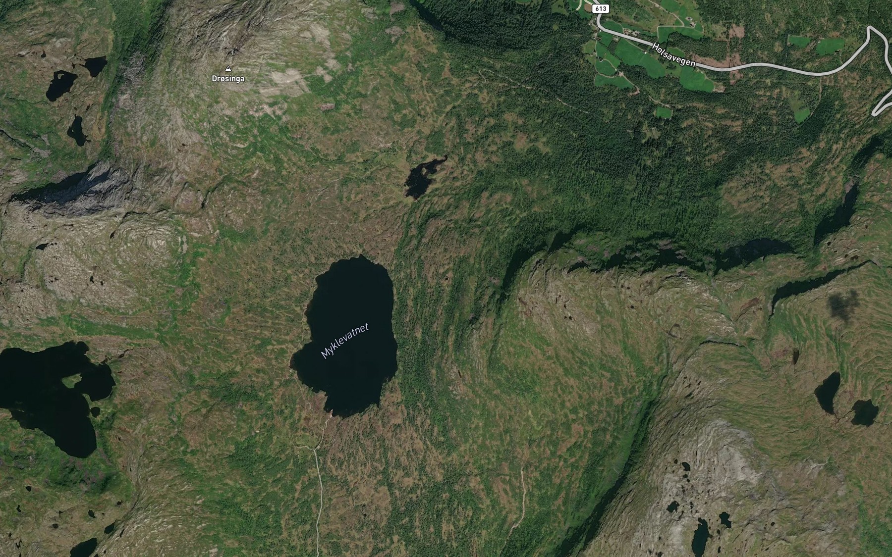 Satellite map of the Mysedalstjorna