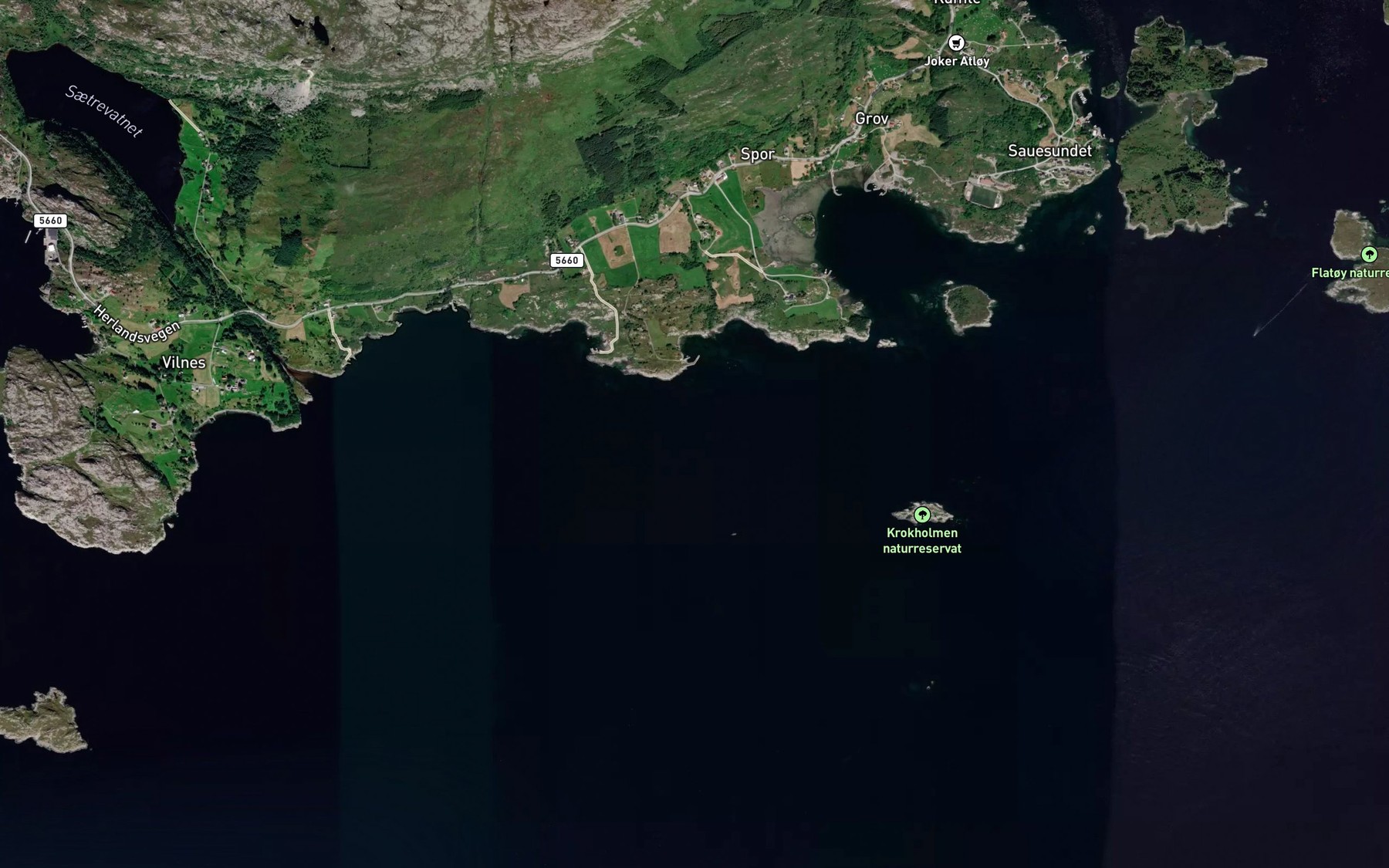 Satellite map of the Vilnesfjorden