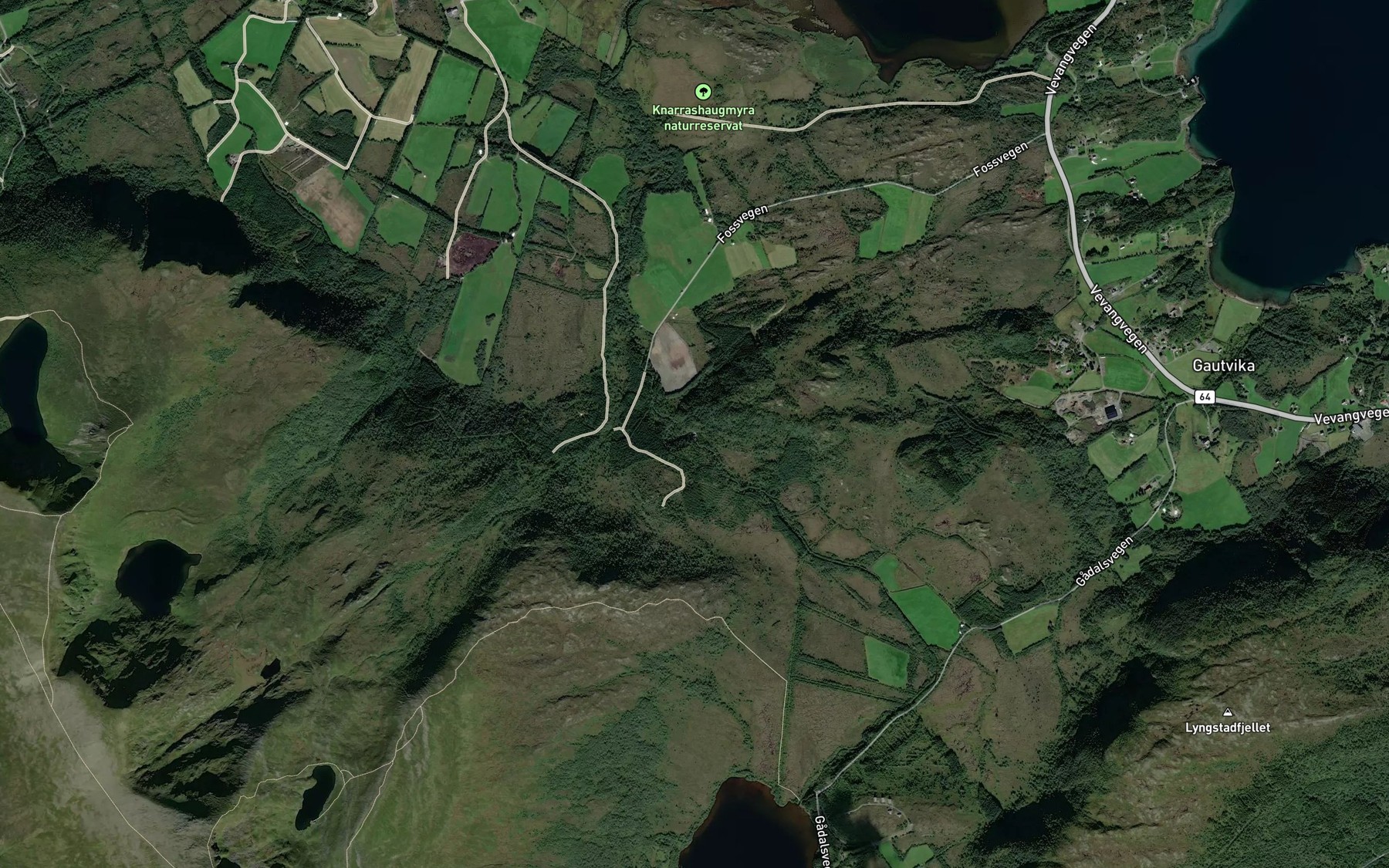 Satellite map of the Gadalsfossen