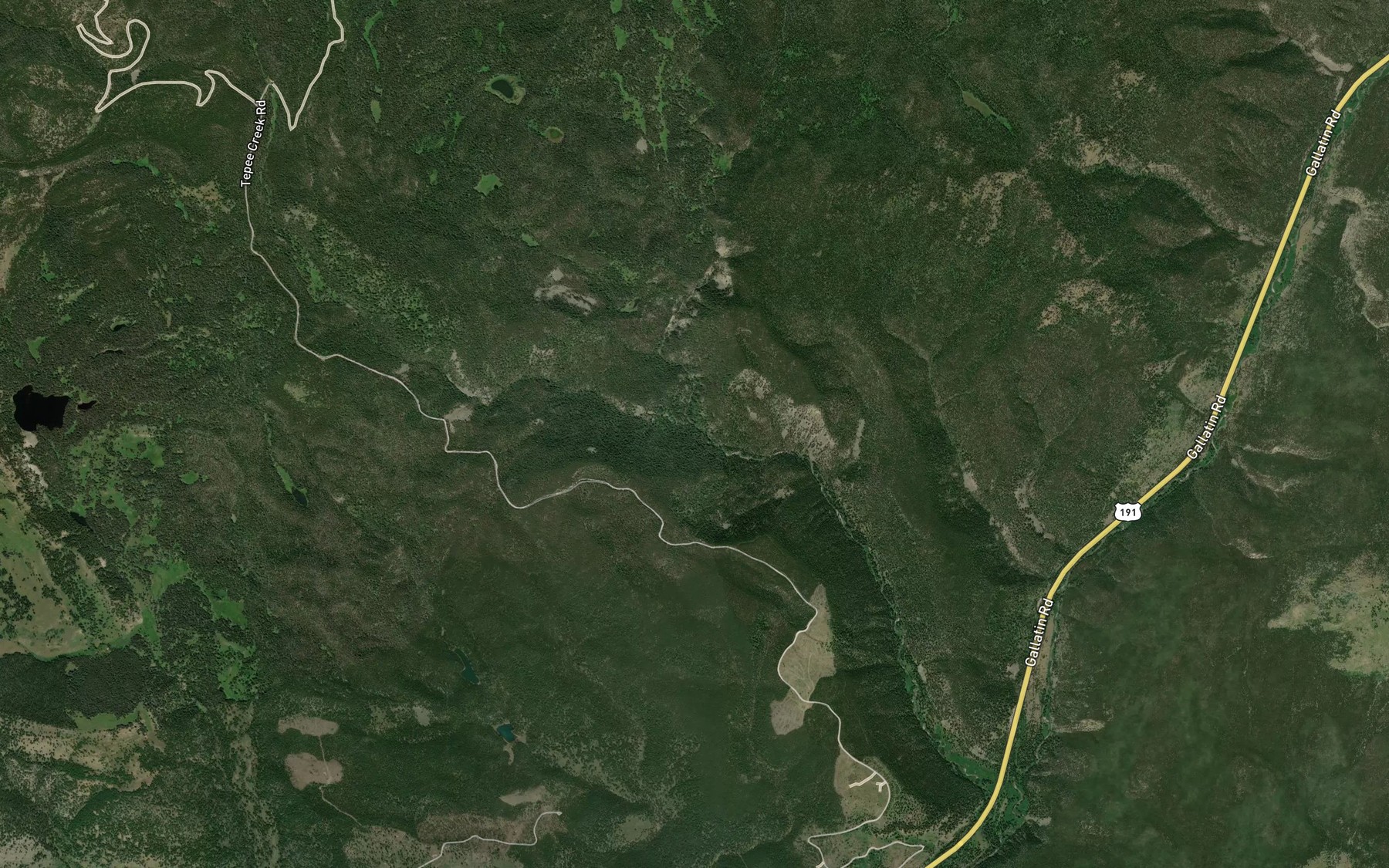 Satellite map of the Little Tepee Creek