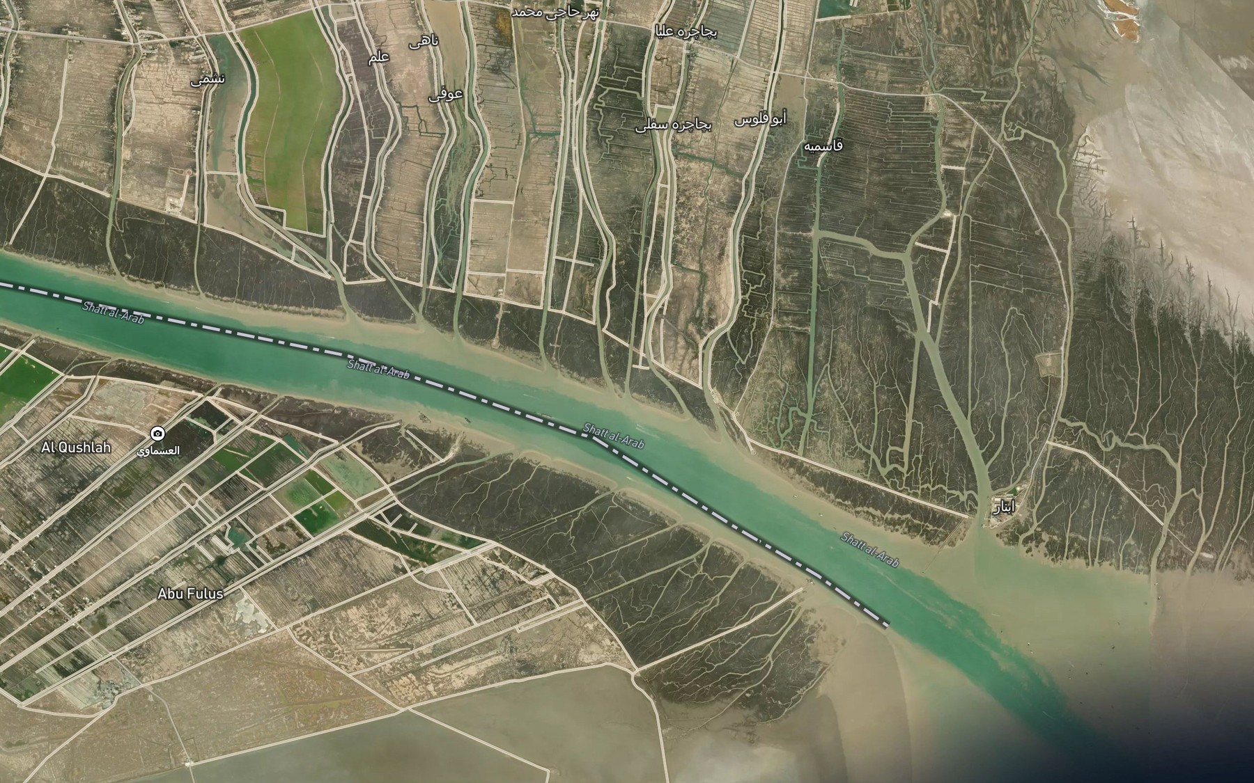 Satellite map of the Nahr-e Bikas