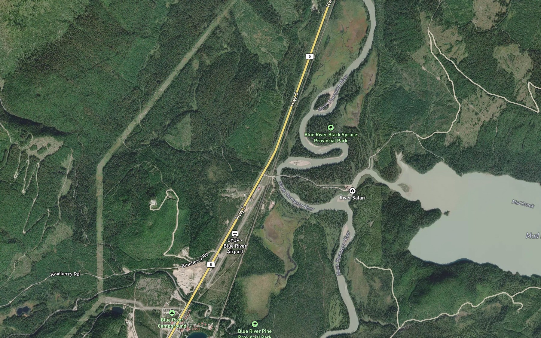 Satellite map of the Cedar Creek