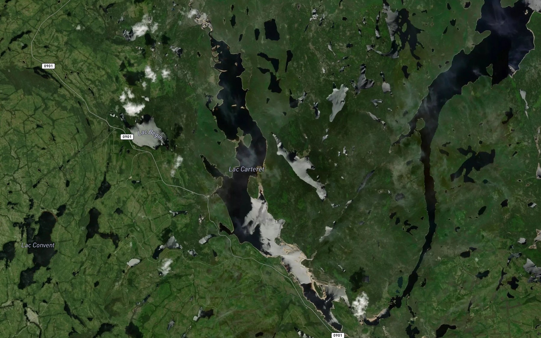 Satellite map of the Lac Carteret