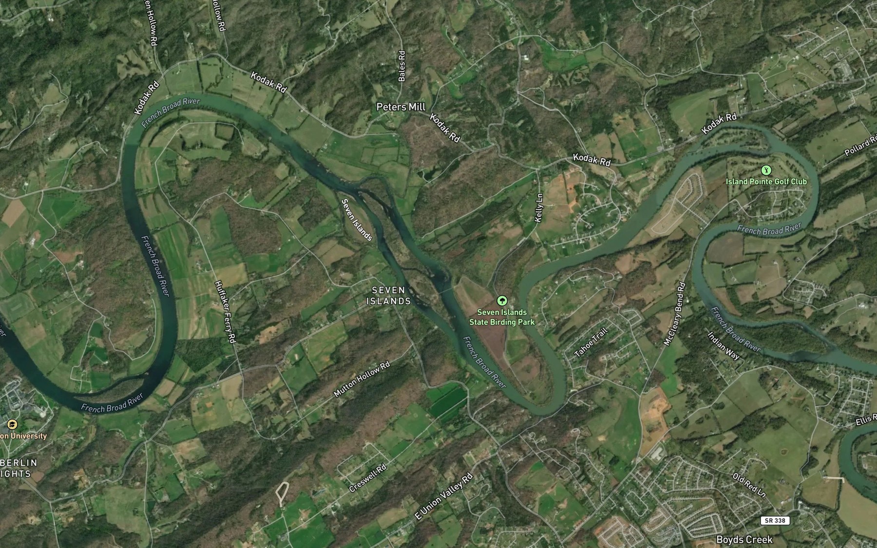 Satellite map of the Wesley Chute