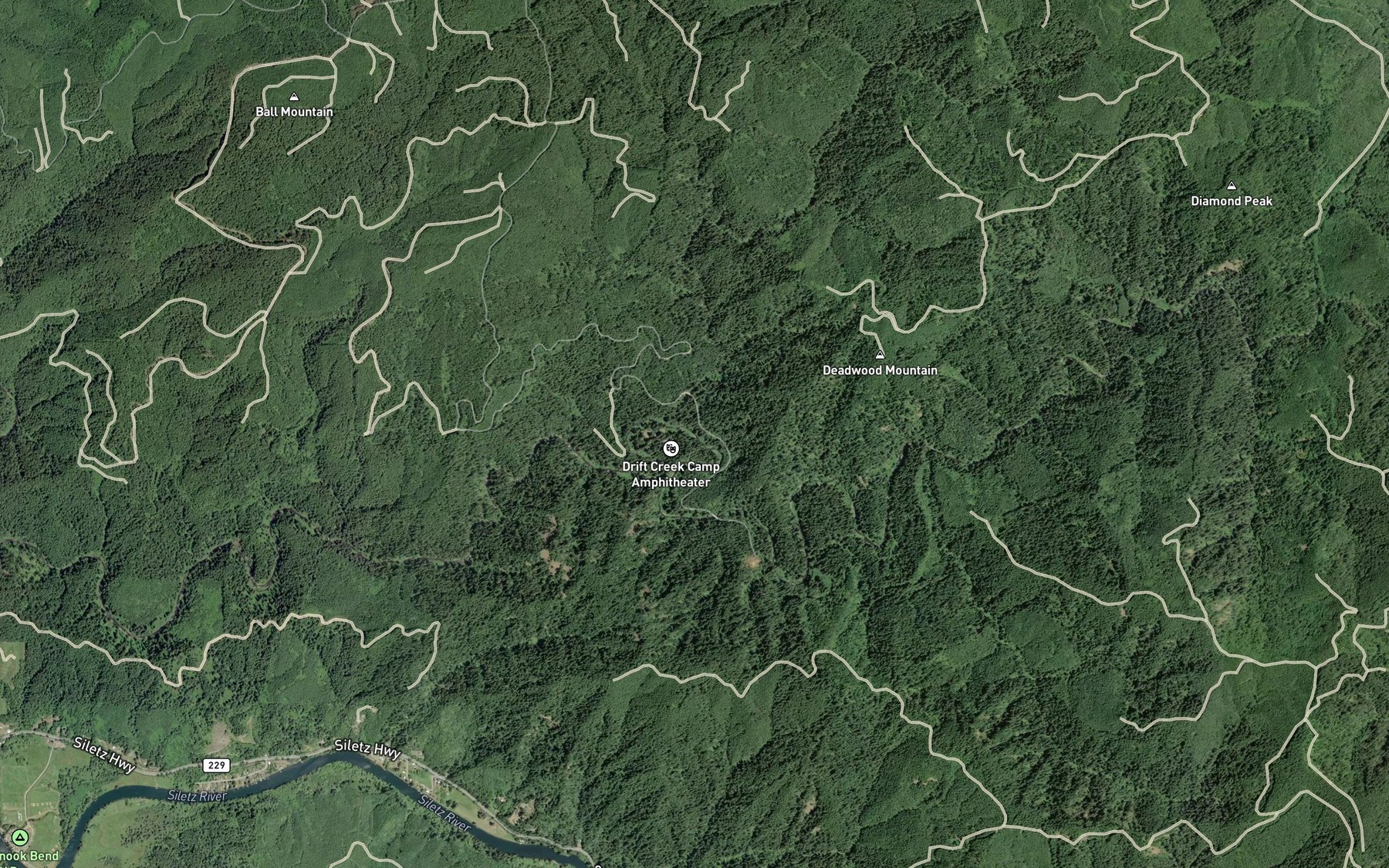 Satellite map of the North Creek