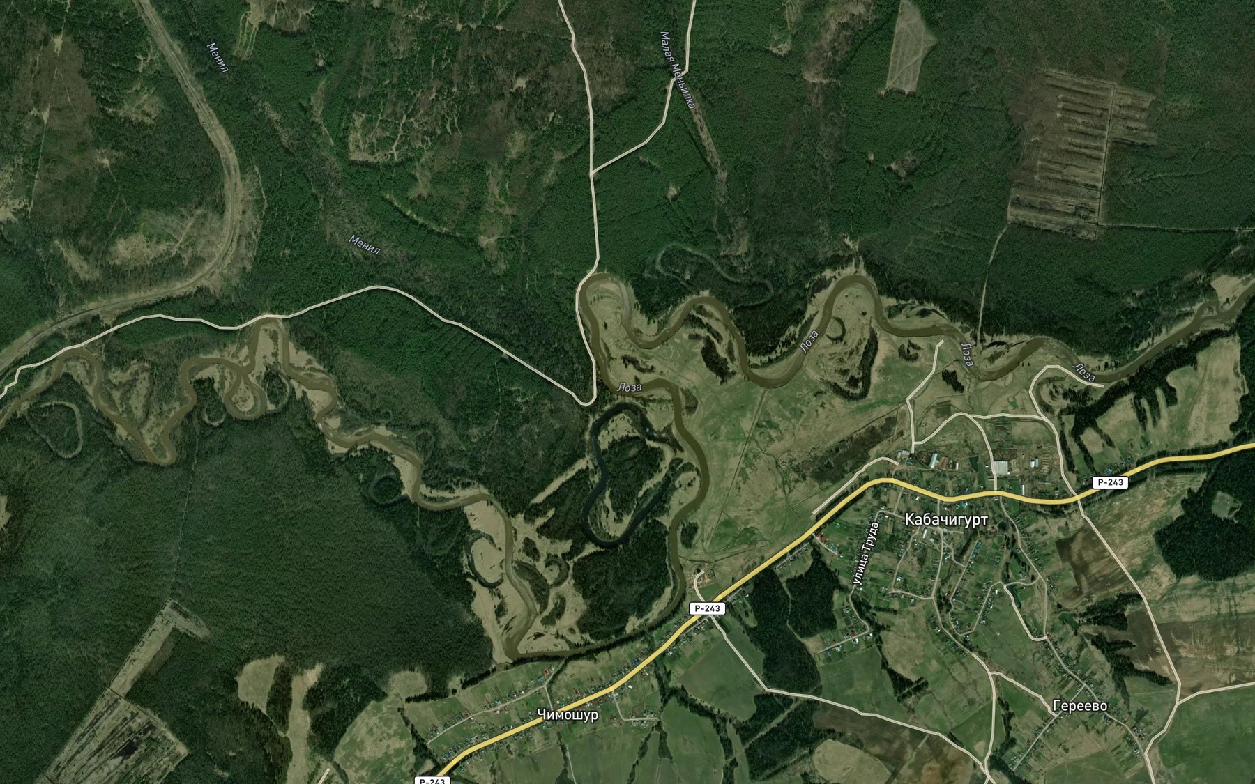 Satellite map of the Bol'shoy Men'il