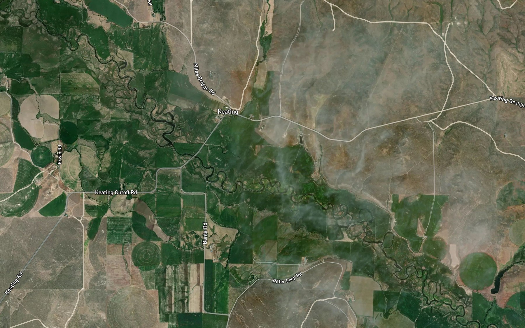 Satellite map of the Cranston Ditch