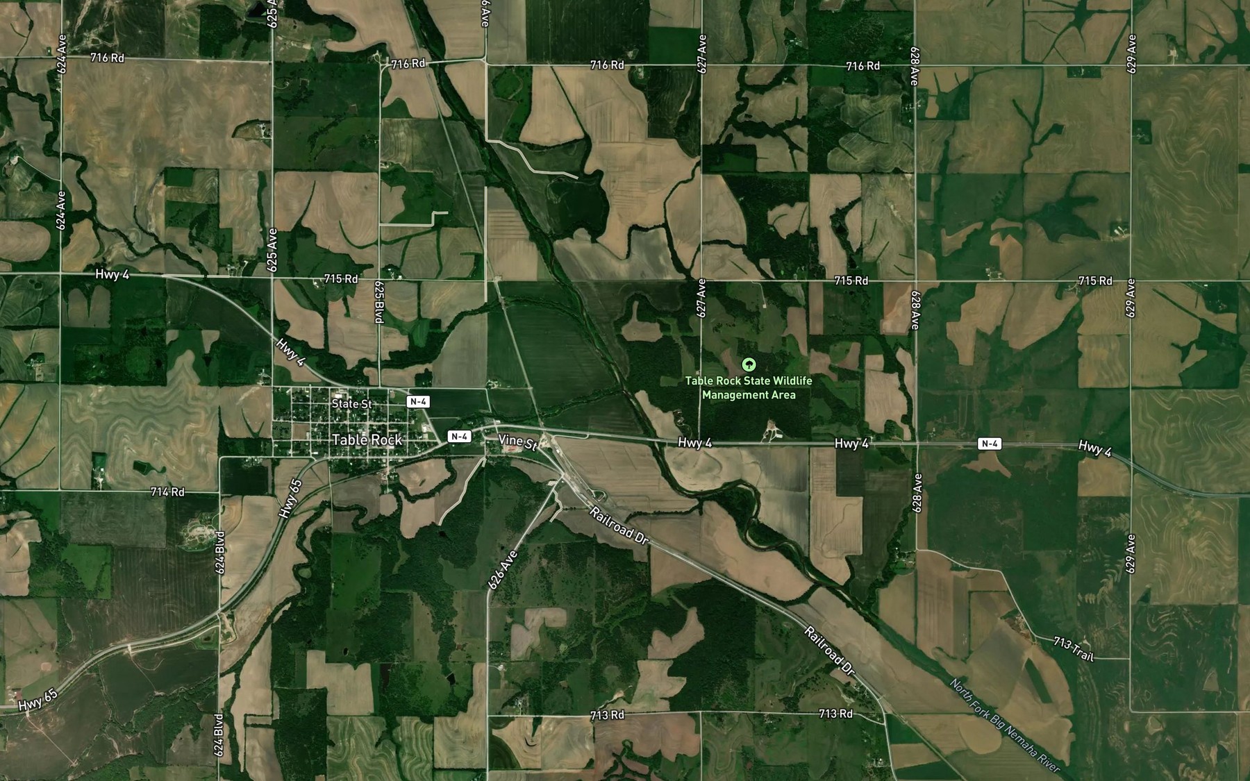 Satellite map of the Taylor Branch
