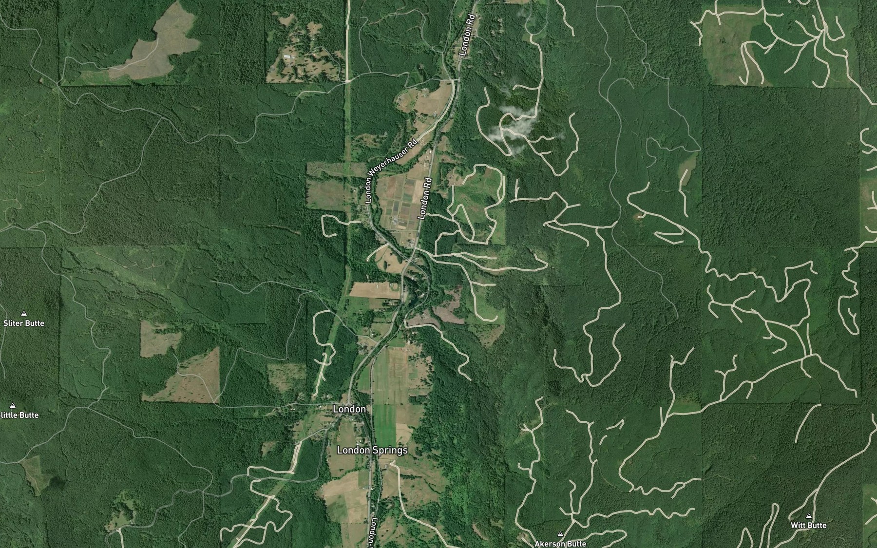 Satellite map of the Shortridge Creek