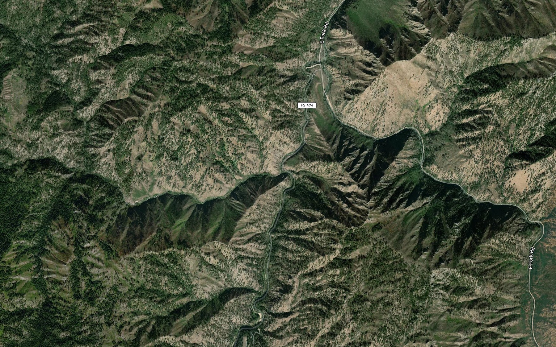 Satellite map of the Fitsum Creek