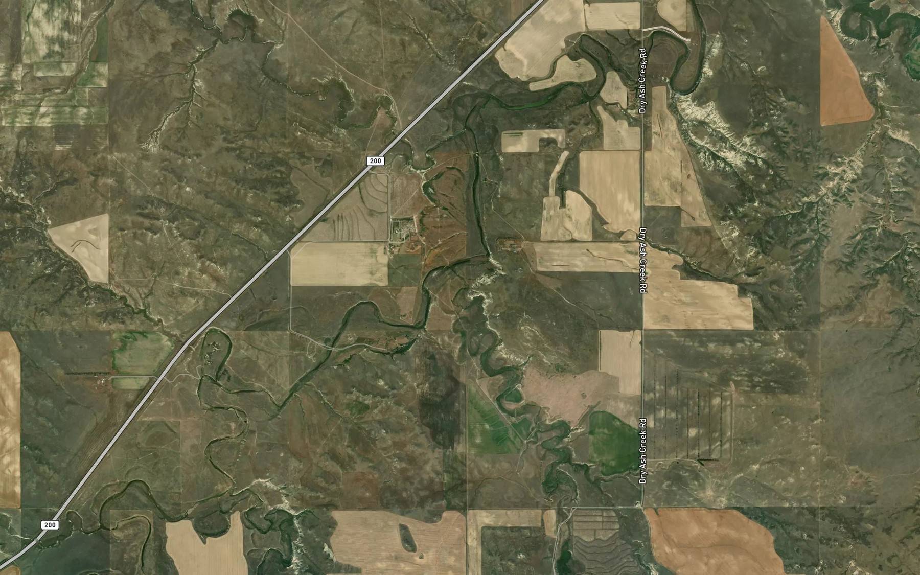 Satellite map of the Dry Ash Creek