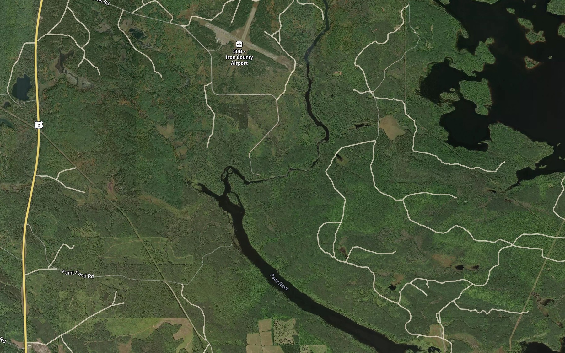 Satellite map of the Horserace Rapids