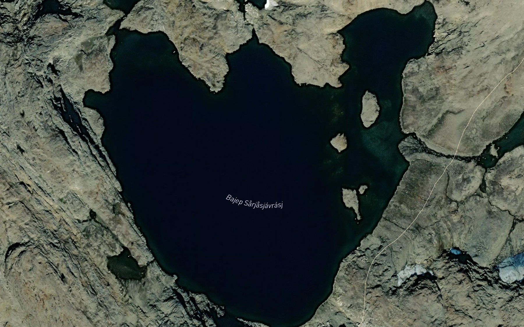 Satellite map of the Sorjosjavrras,bajit